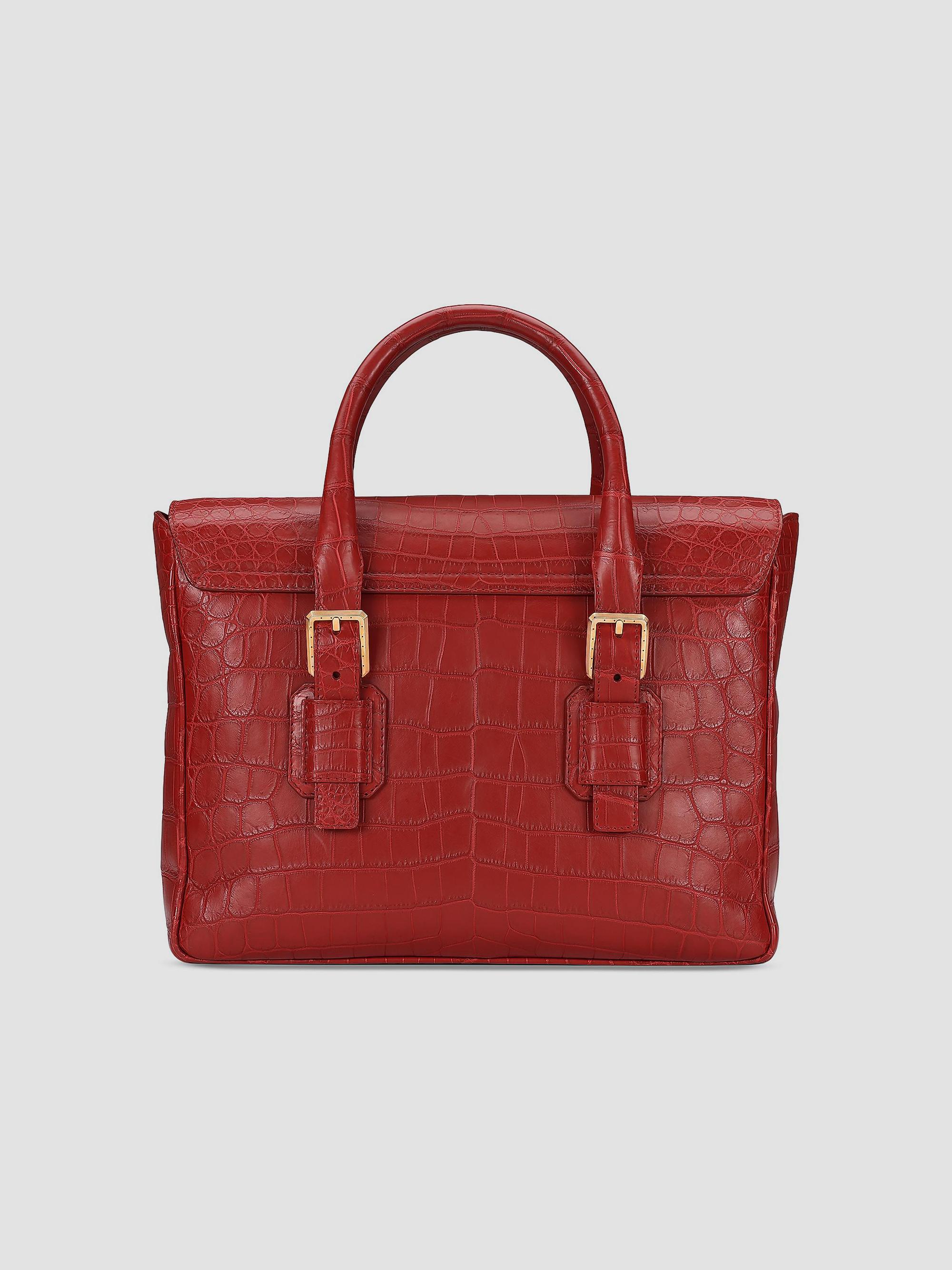 Stefano Ricci Men's Luxury Flap Croc Briefcase - Turquoise | Thumbnail 3