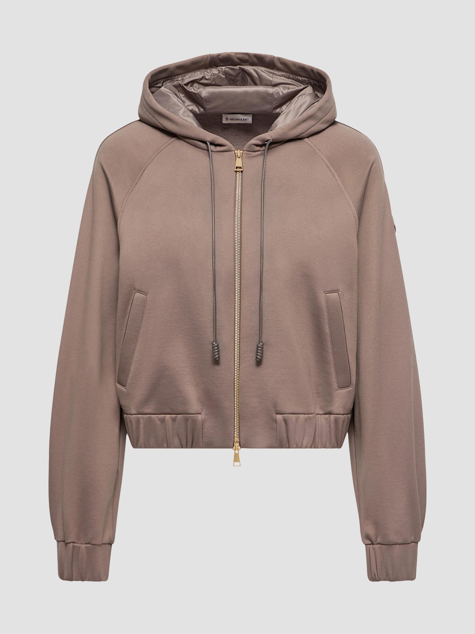 Moncler Women's Zip-Up Cardigan in Technical Fleece - Taupe