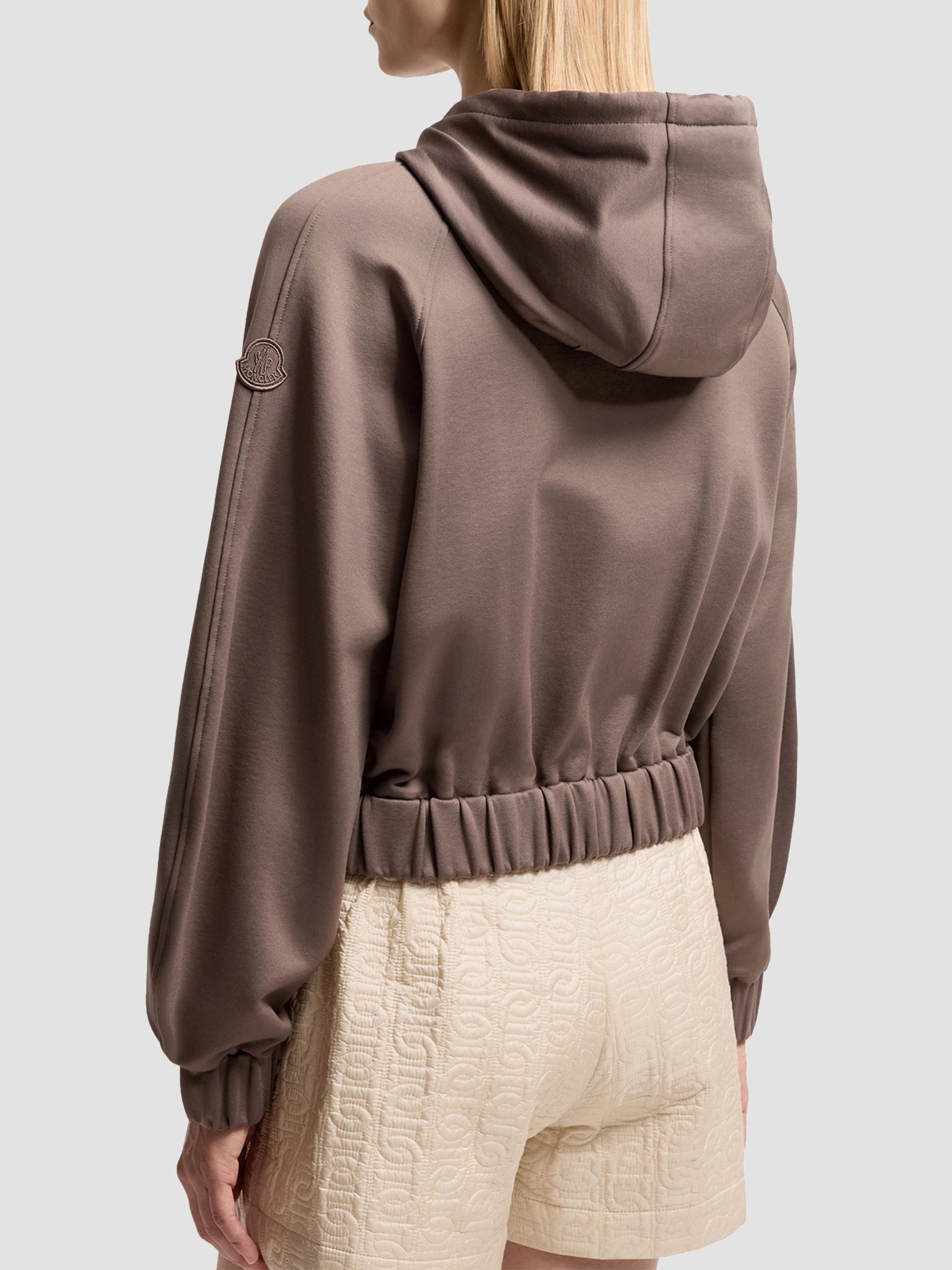 Moncler Women's Zip-Up Cardigan in Technical Fleece - Taupe | Thumbnail 3