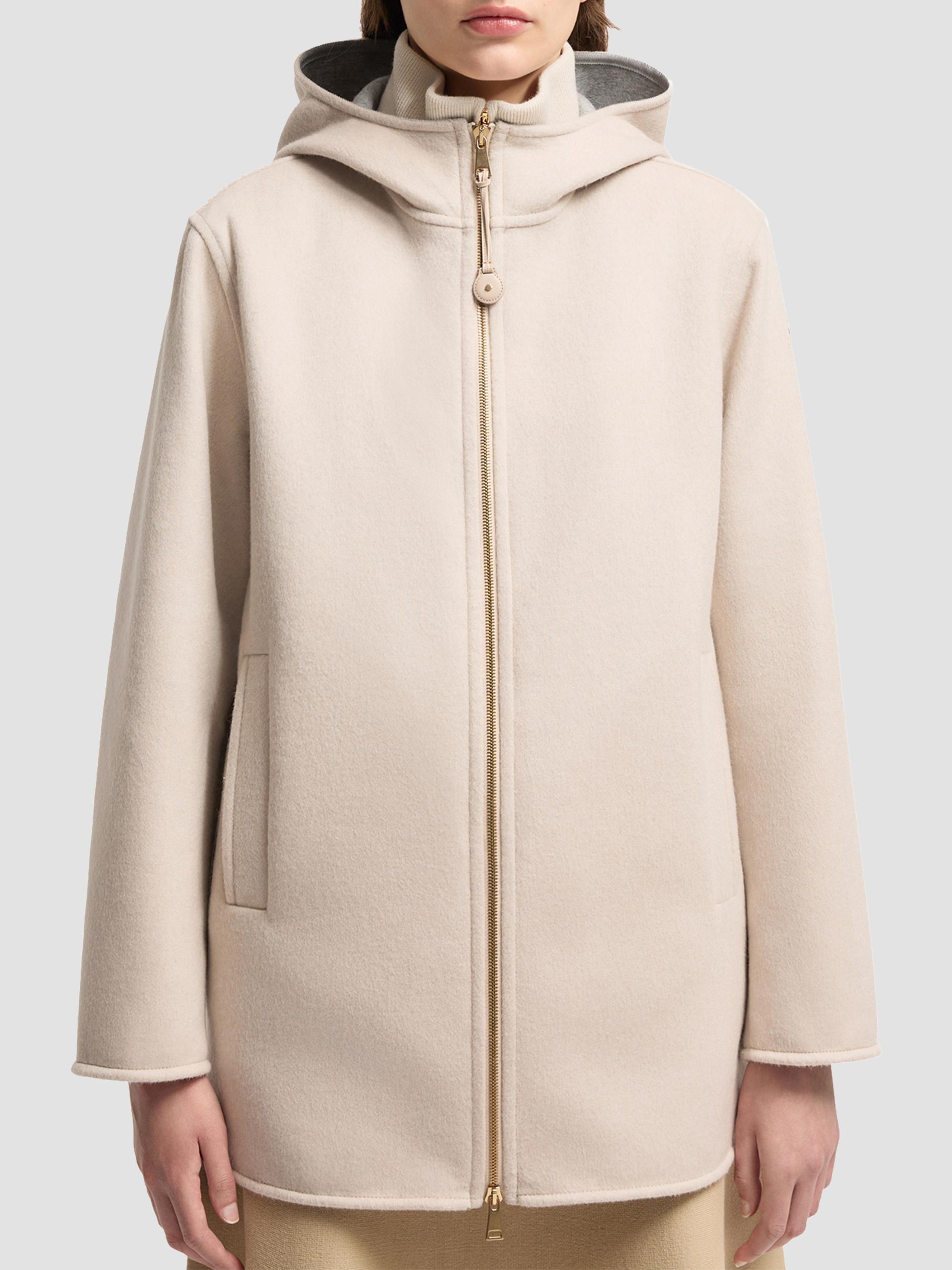 Moncler Women's Hemiptere 3-in-1 Hooded Puffer Jacket in Wool and Cashmere - Light Beige | Thumbnail 2