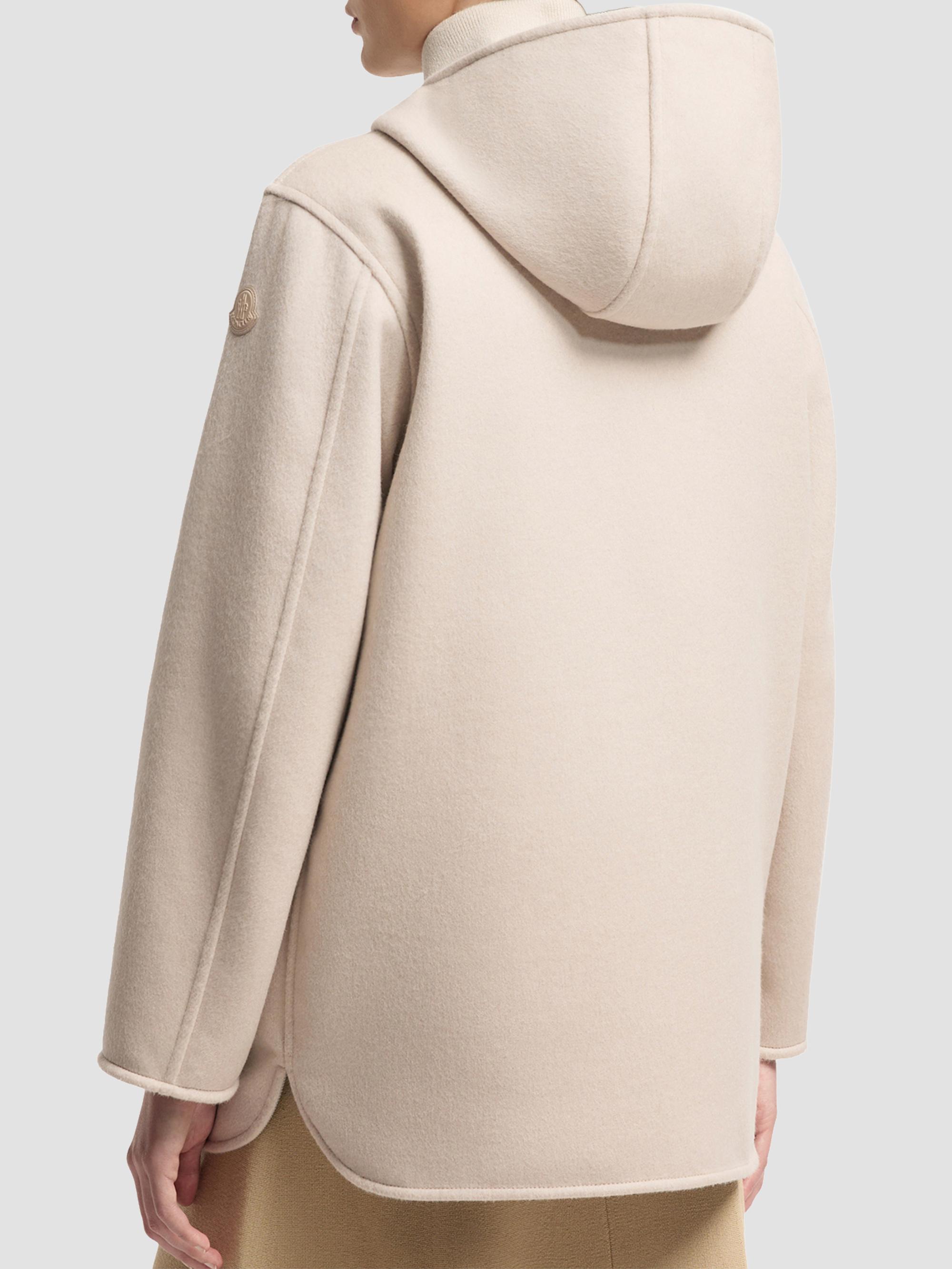 Moncler Women's Hemiptere 3-in-1 Hooded Puffer Jacket in Wool and Cashmere - Light Beige | Thumbnail 3