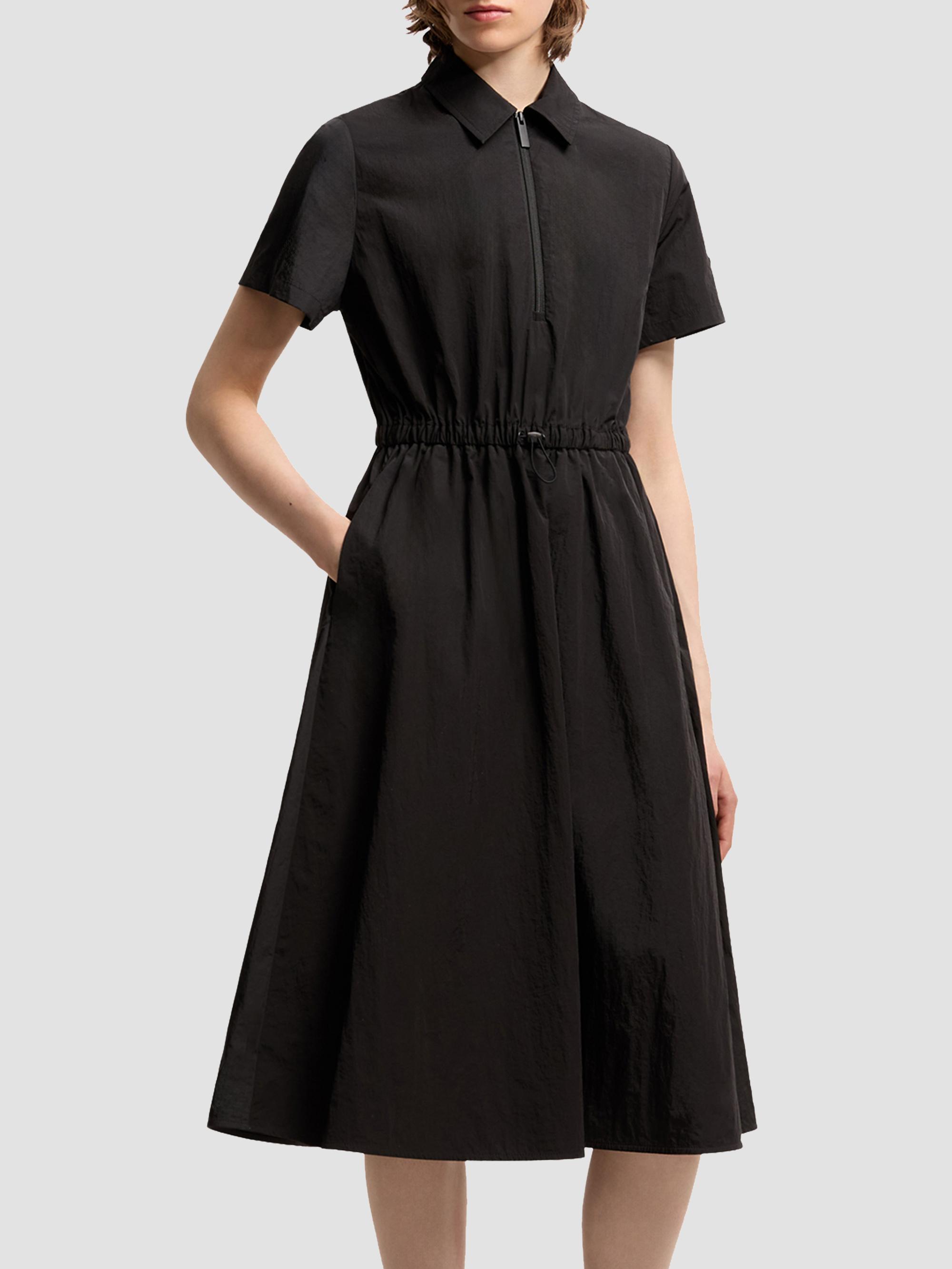 Moncler Women's Shirt Dress with Pleats - Black | Thumbnail 2