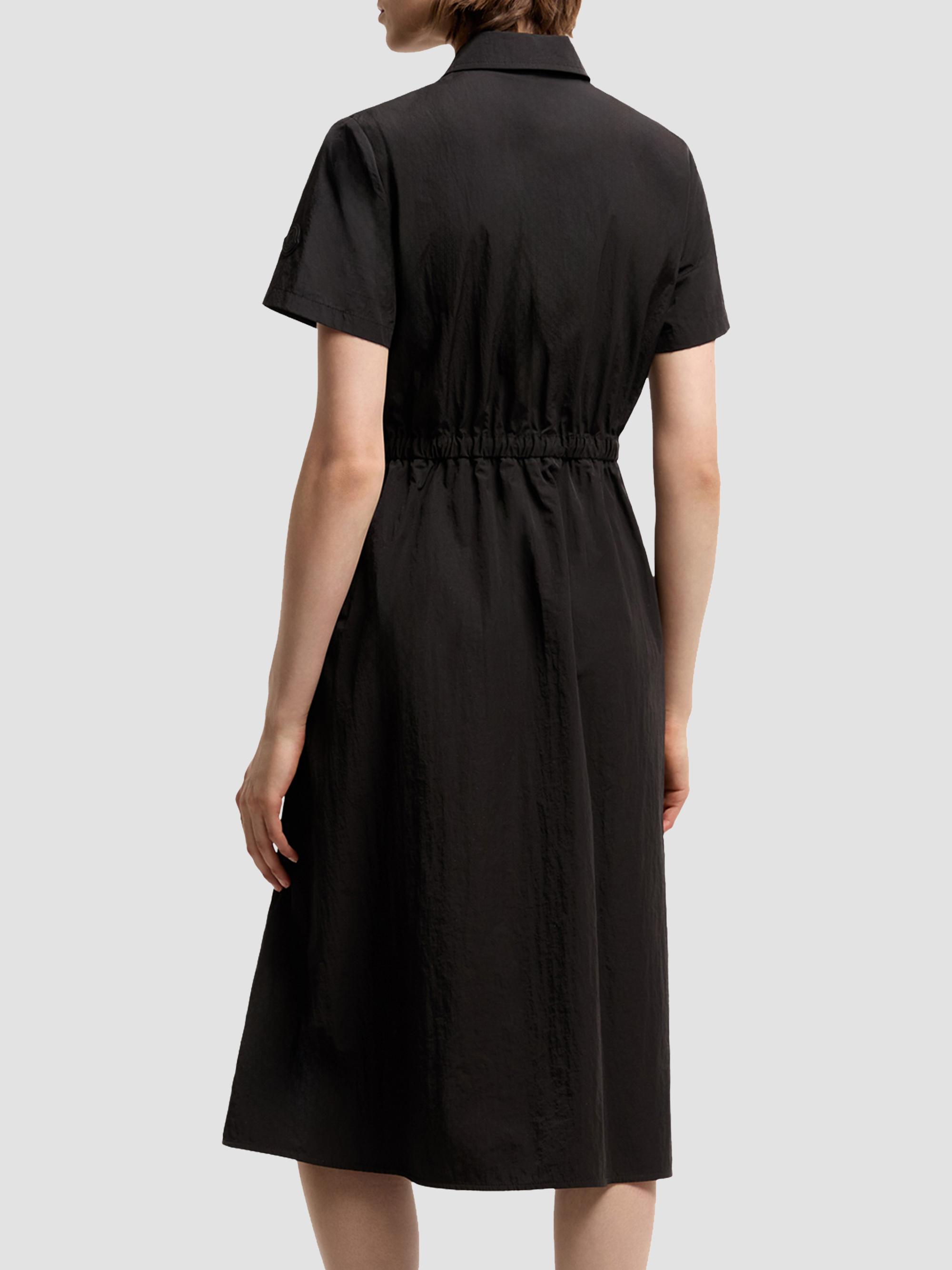Moncler Women's Shirt Dress with Pleats - Black | Thumbnail 3
