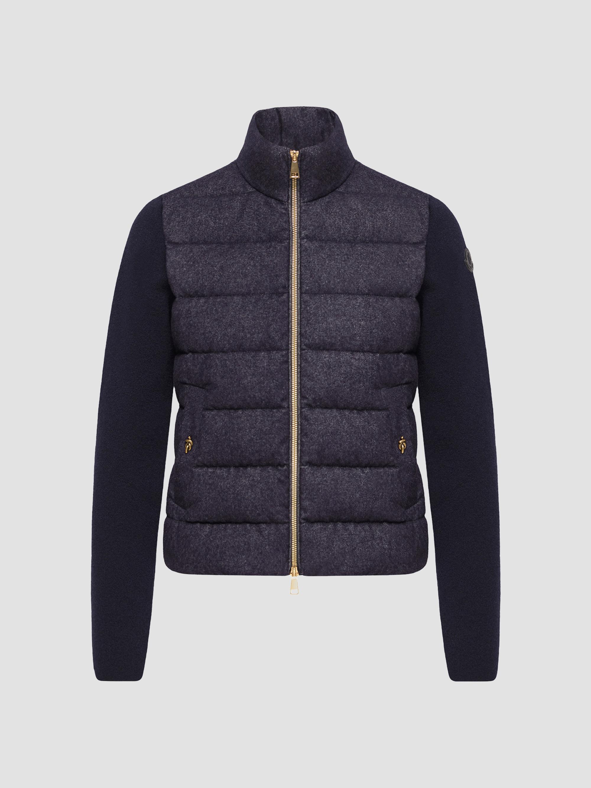 Moncler Padded Down Knit Zip Up Cardigan | Saks Fifth Avenue