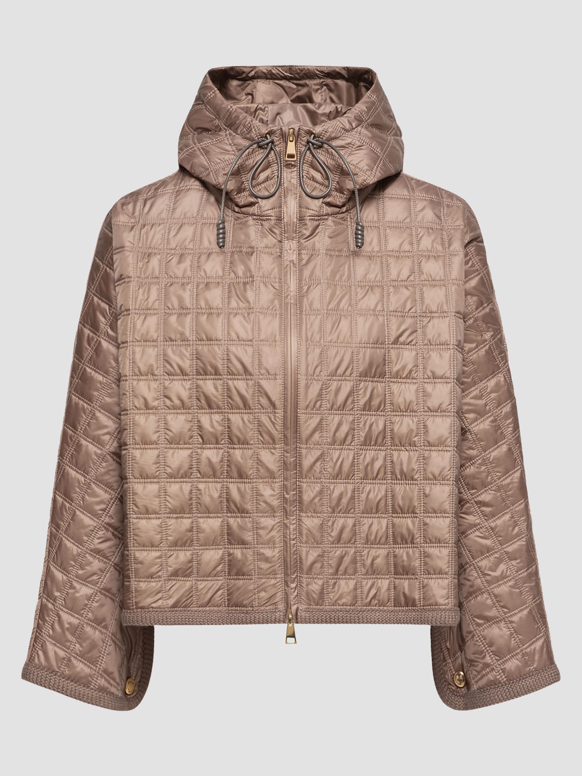 Moncler Women's Down-Filled Cape with Hood - Brown