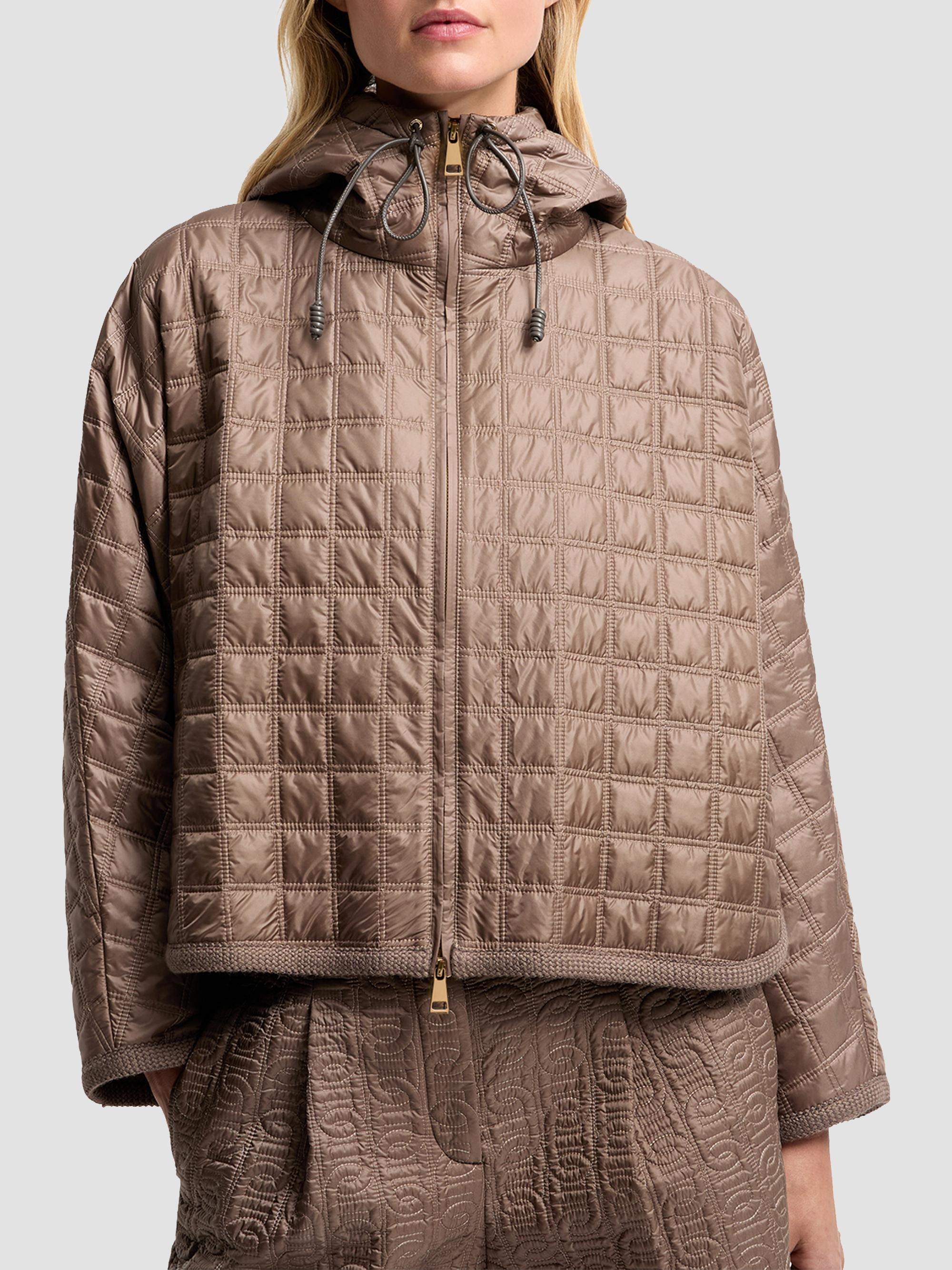 Moncler Women's Down-Filled Cape with Hood - Brown | Thumbnail 2