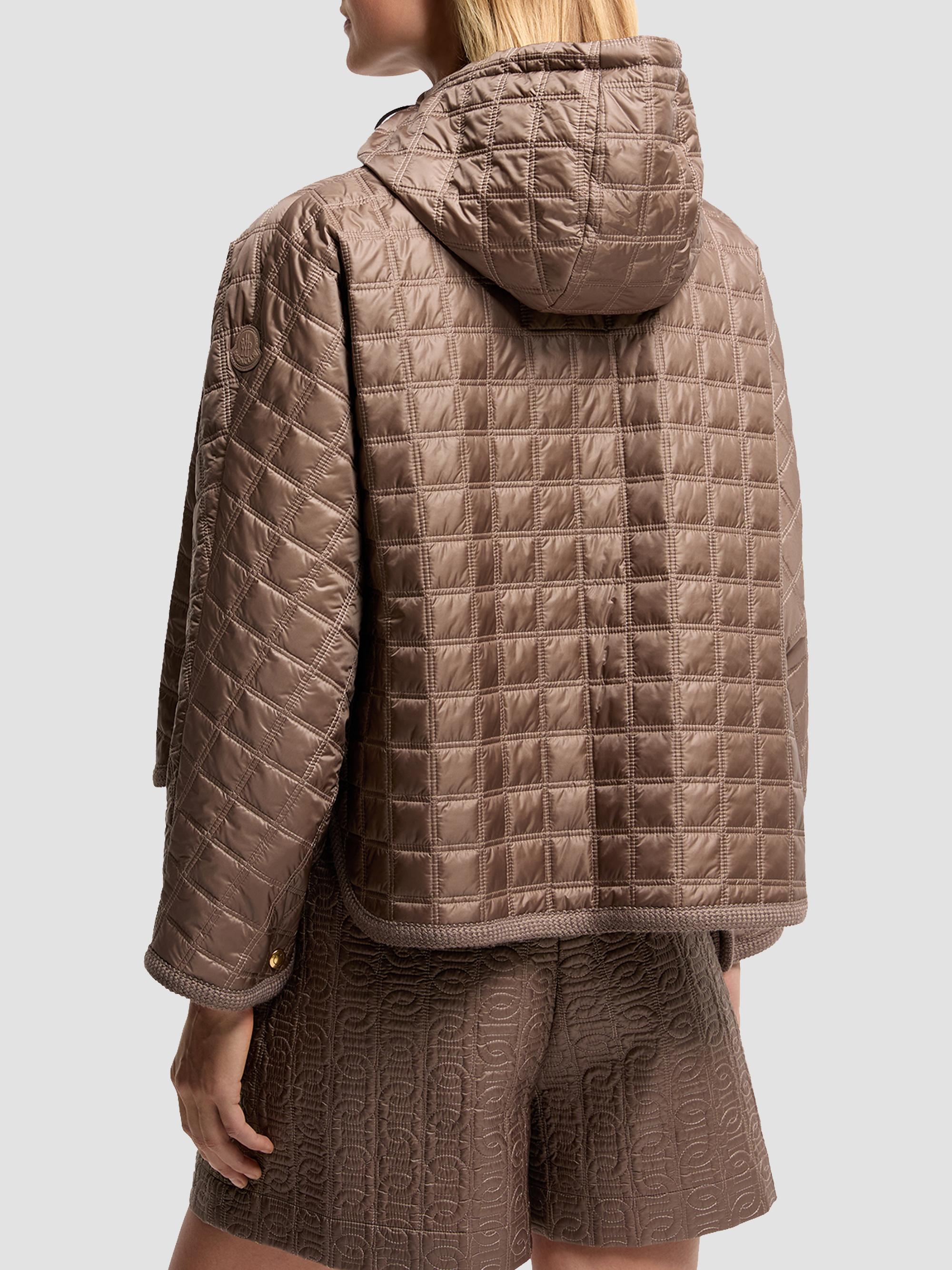 Moncler Women's Down-Filled Cape with Hood - Brown | Thumbnail 3