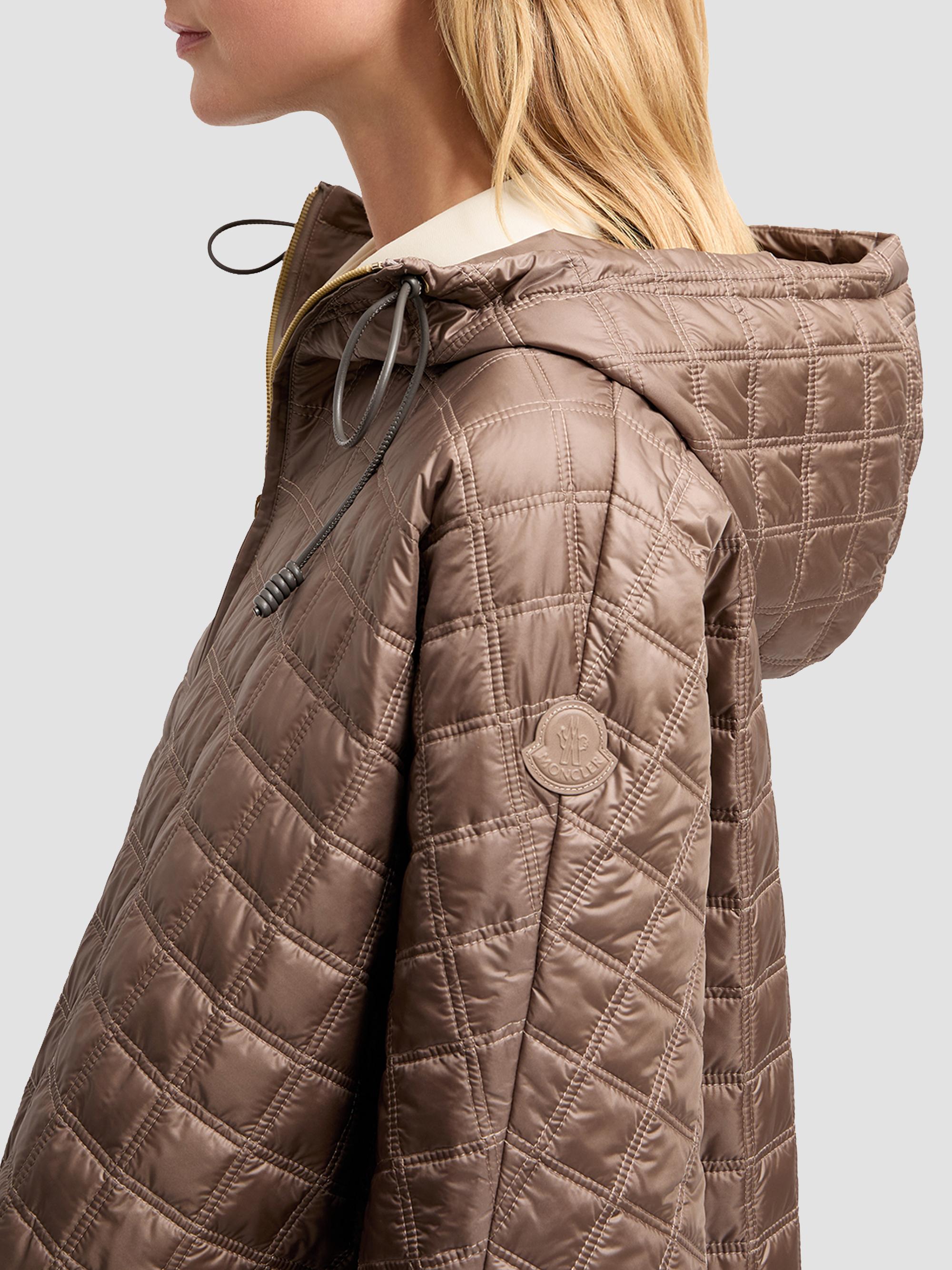 Moncler Women's Down-Filled Cape with Hood - Brown | Thumbnail 4