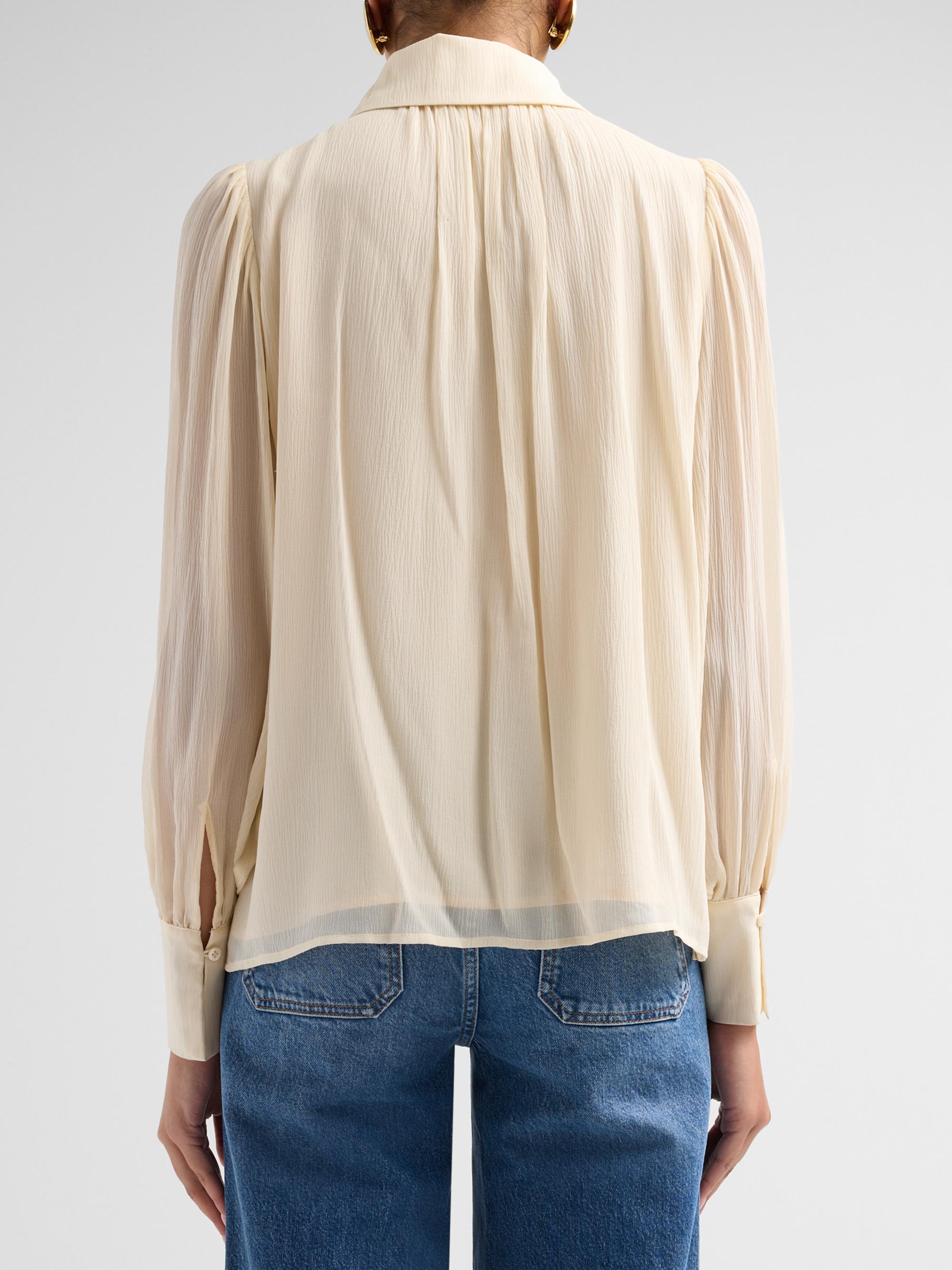 Ramy Brook Women's Claire Silk Ruffle Blouse - Bone | Thumbnail 3
