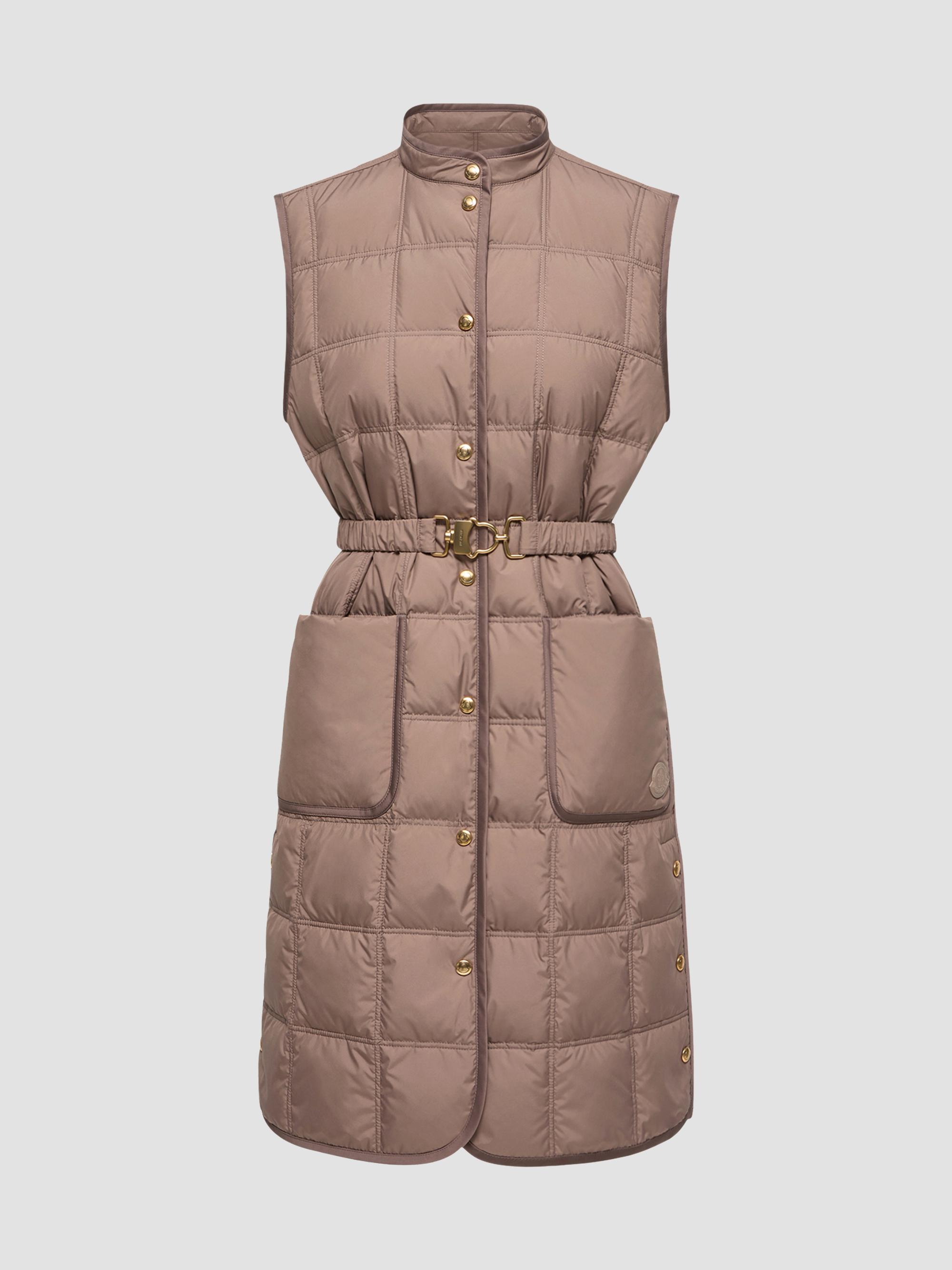 Moncler Women's Cygnette Long Puffer Vest - Brown