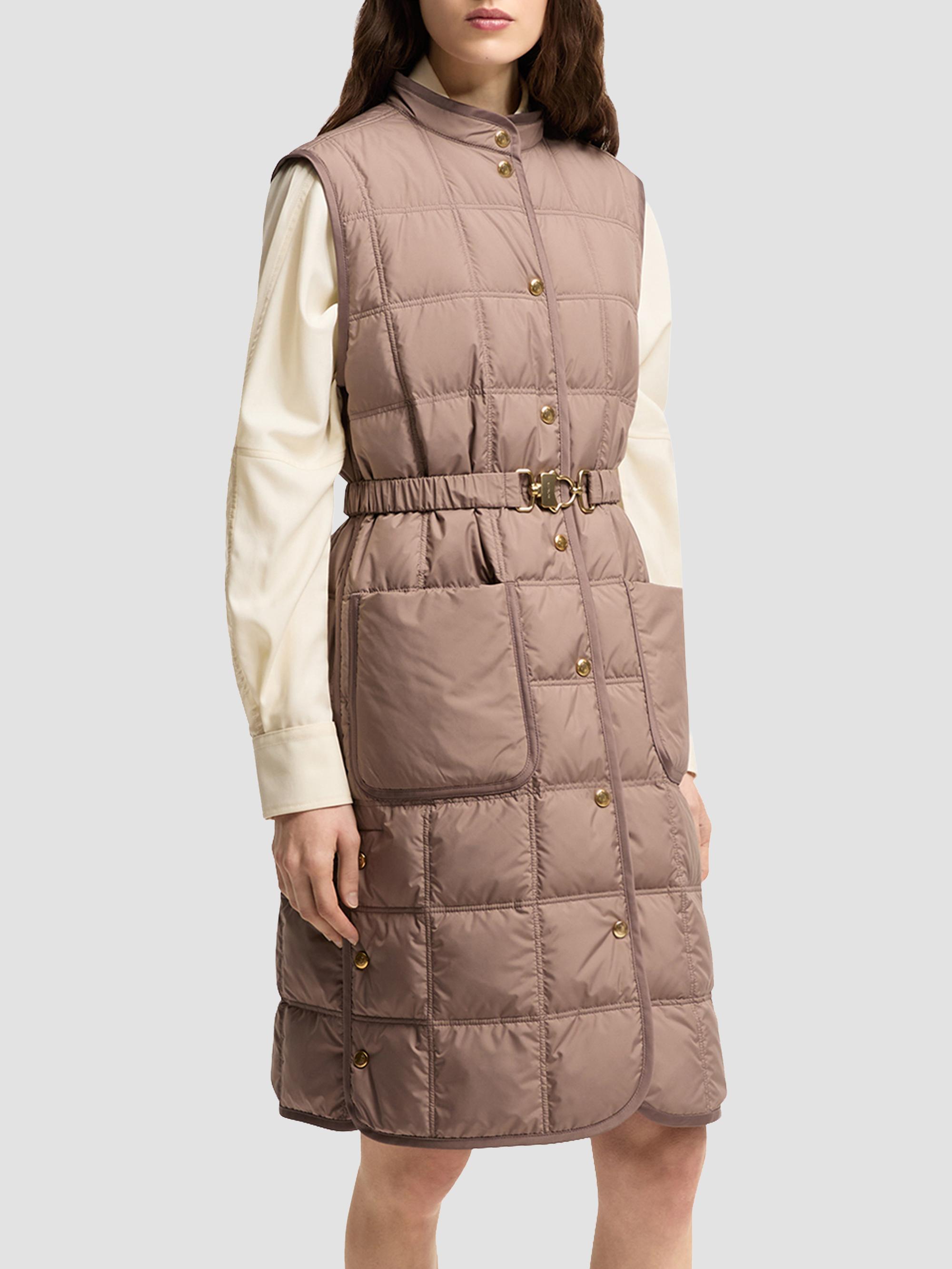 Moncler Women's Cygnette Long Puffer Vest - Brown | Thumbnail 2