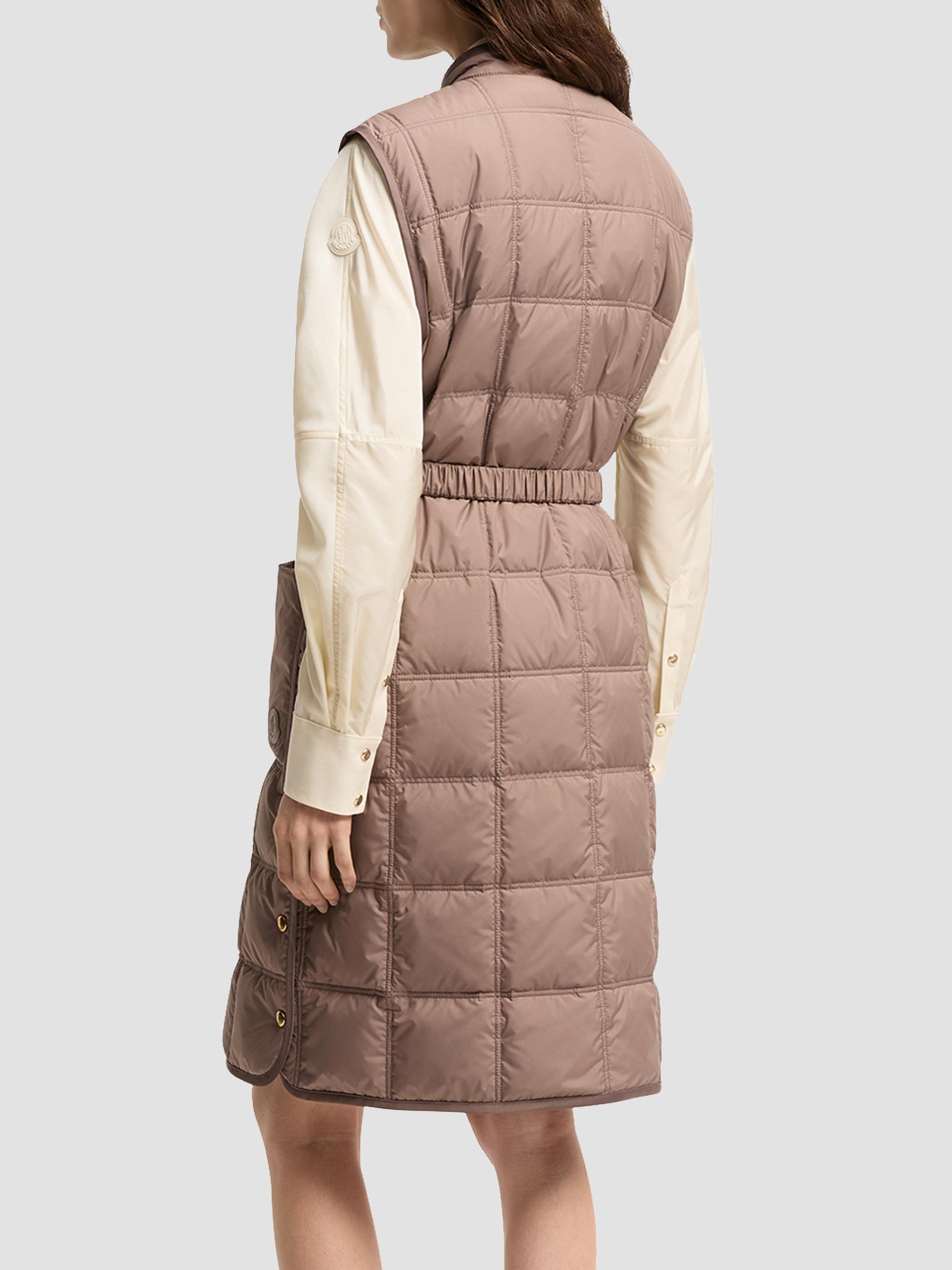 Moncler Women's Cygnette Long Puffer Vest - Brown | Thumbnail 3