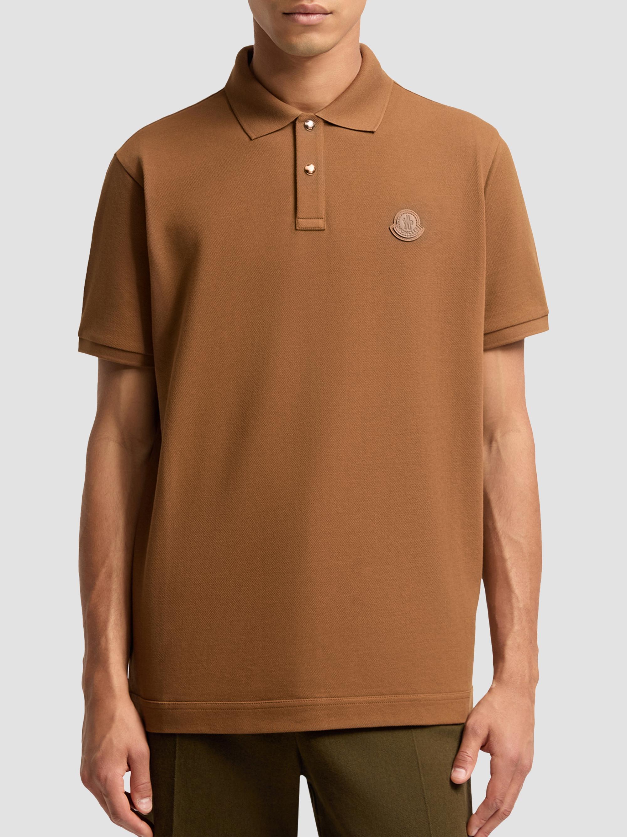Moncler Men's Polo Shirt in Cotton Piquet - Brown | Thumbnail 2