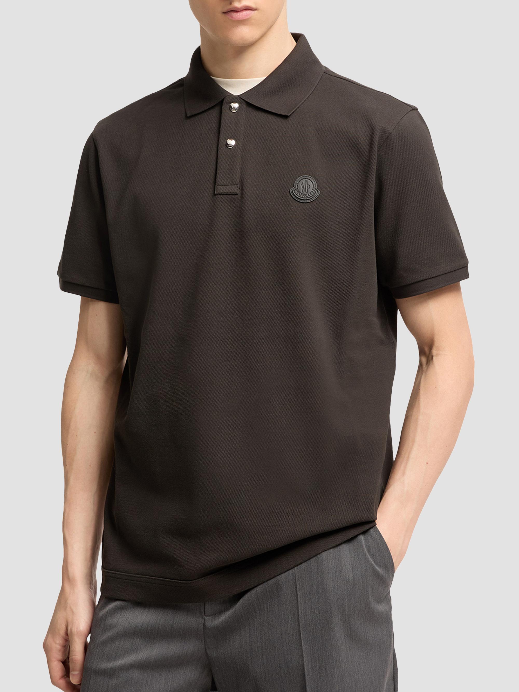 Moncler Men's Polo Shirt in Cotton Piquet - Olive Green | Thumbnail 2