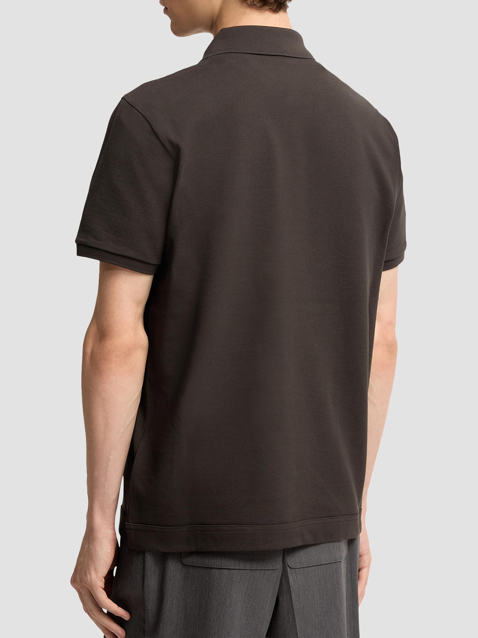 Moncler Men's Polo Shirt in Cotton Piquet - Olive Green | Thumbnail 3