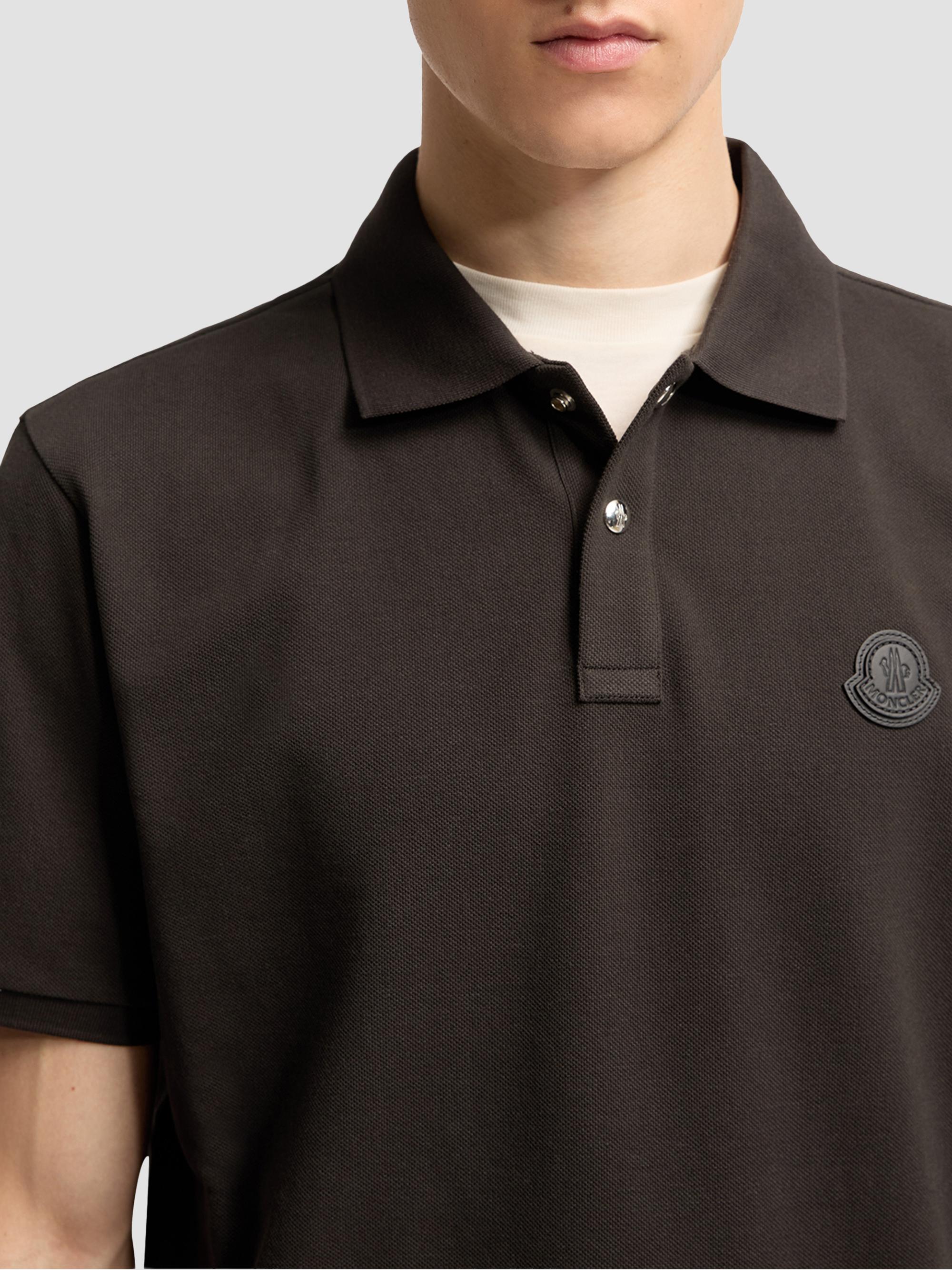 Moncler Men's Polo Shirt in Cotton Piquet - Olive Green | Thumbnail 4