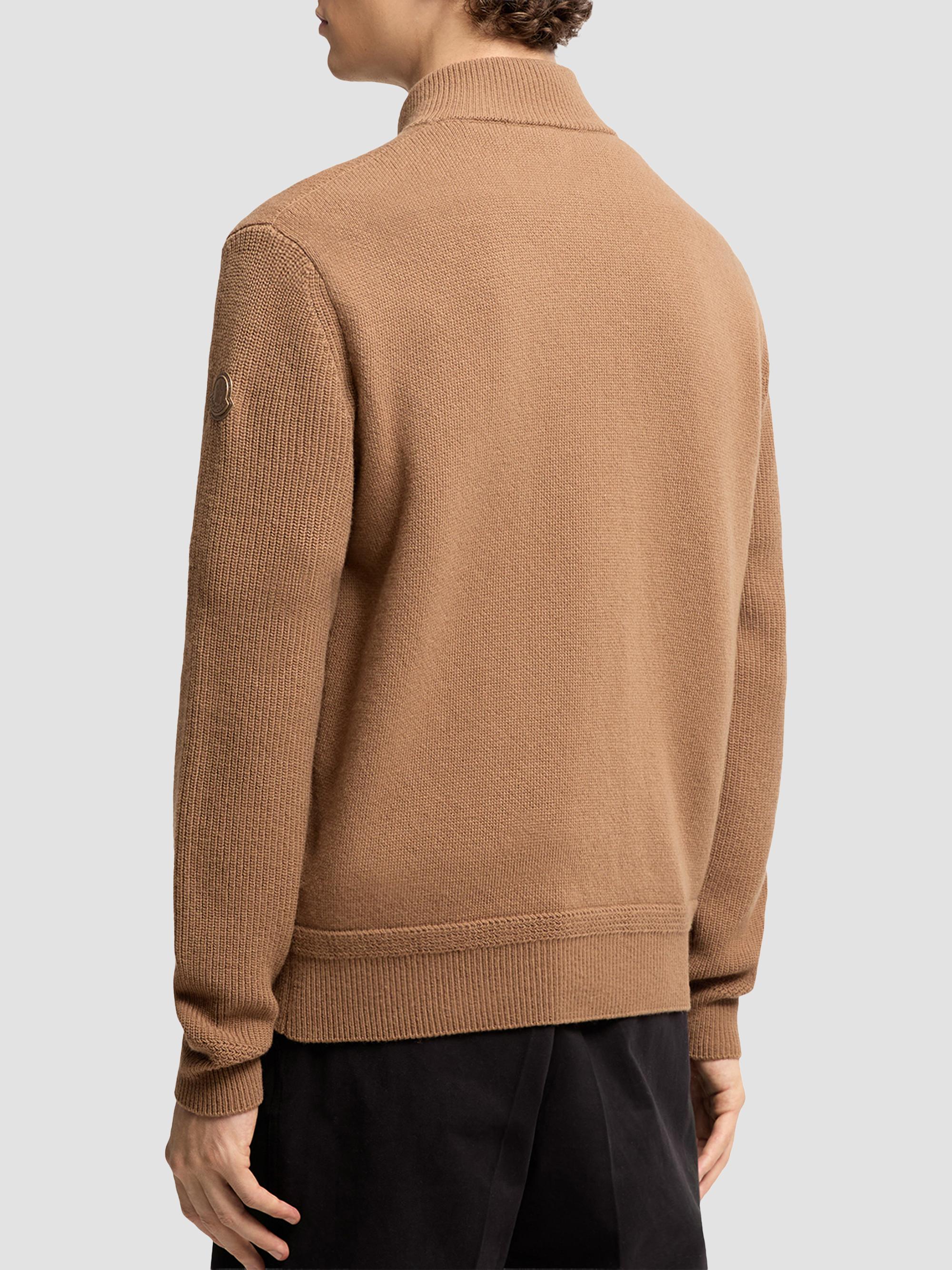 Moncler Men's Cardigan in Wool and Cashmere - Light Brown | Thumbnail 3