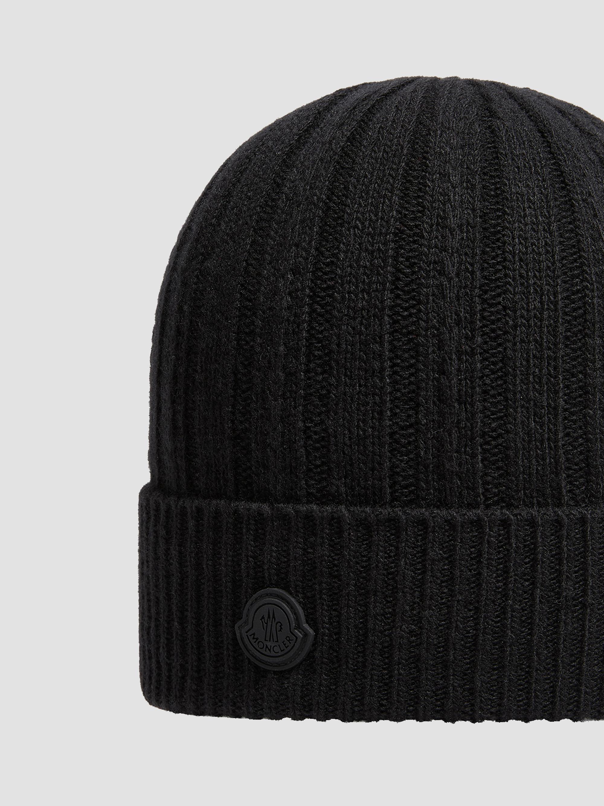 Moncler Women's Beanie in Wool - Black | Thumbnail 3