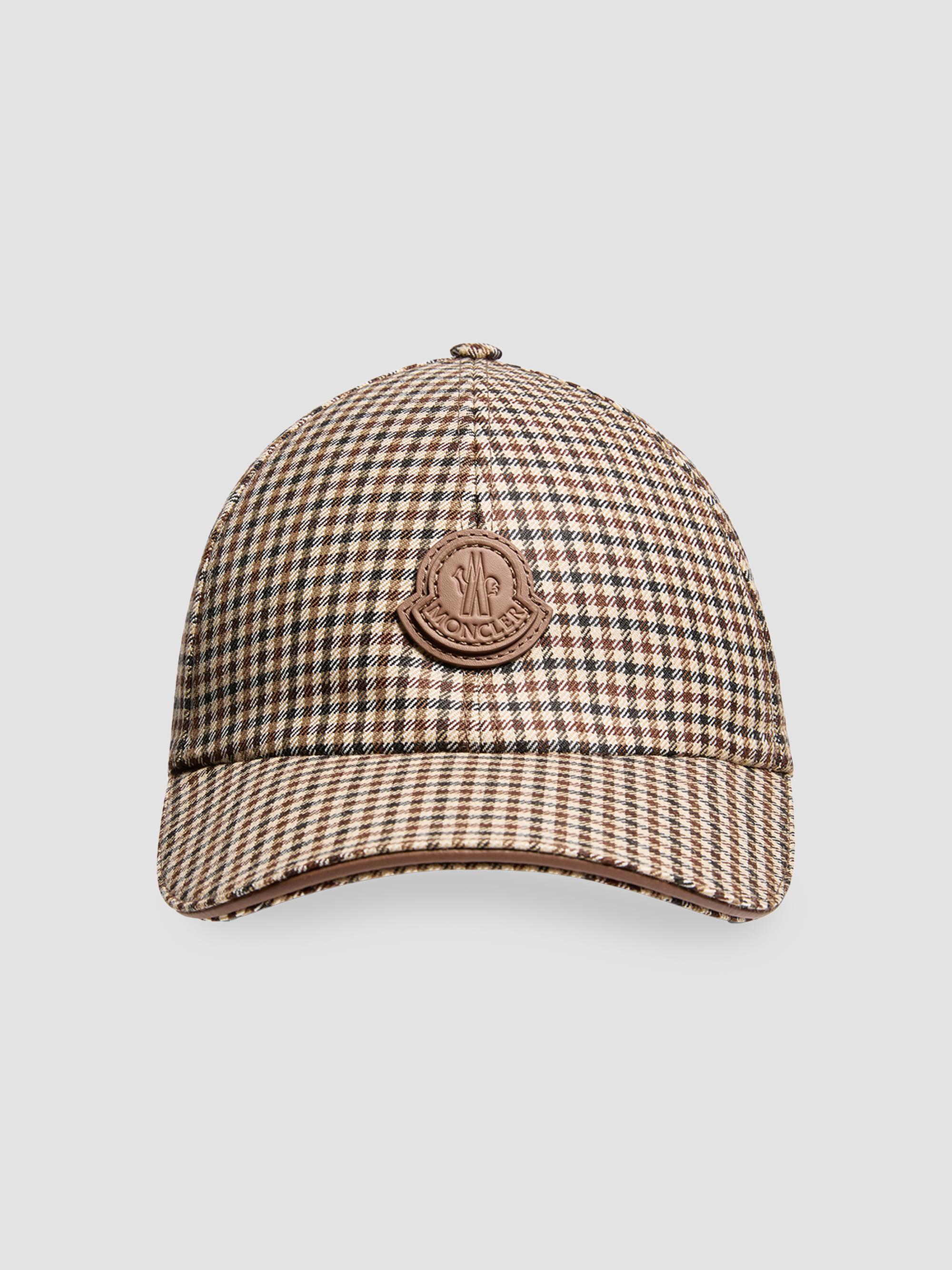 Moncler Men's Baseball Hat in Wool - Beige Black