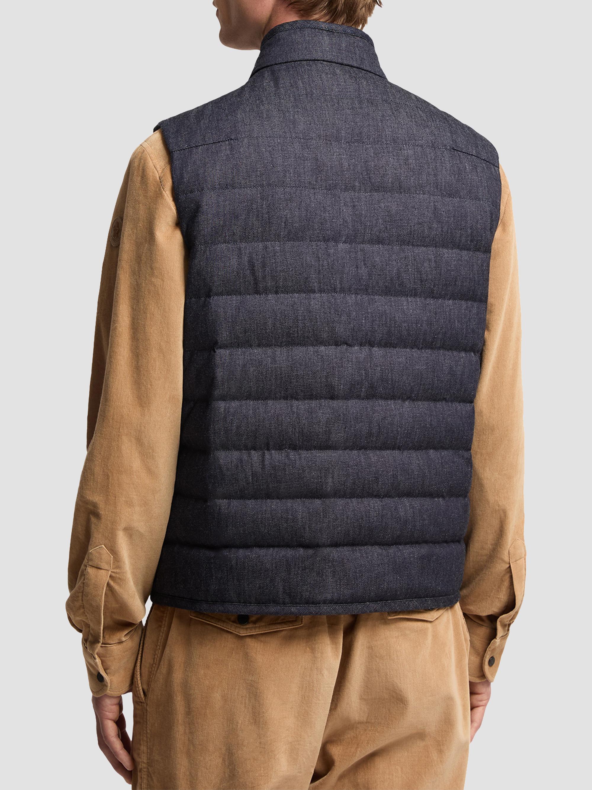 Moncler Men's Liorane Puffer Vest in Denim - Dark Blue | Thumbnail 3