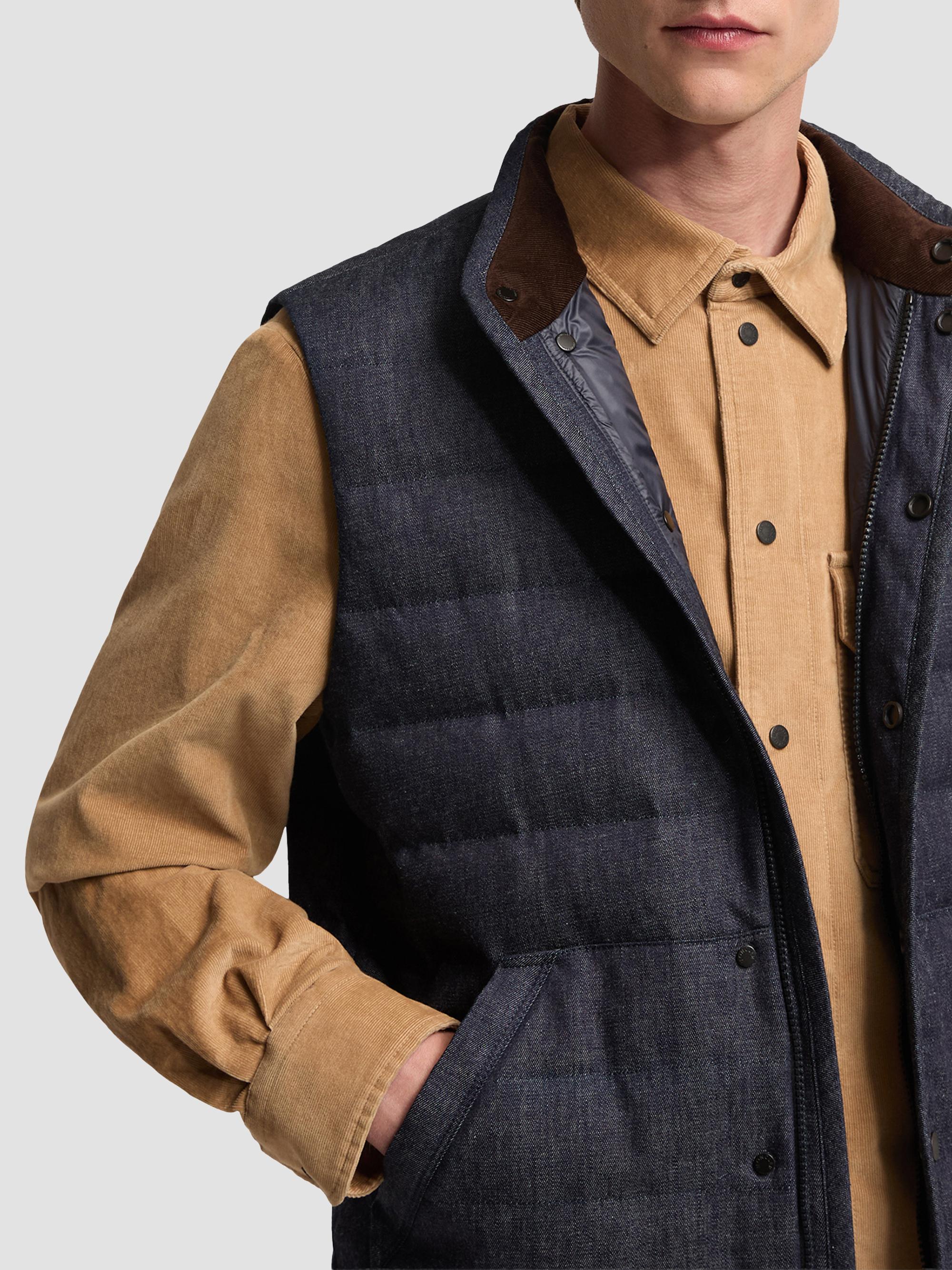 Moncler Men's Liorane Puffer Vest in Denim - Dark Blue | Thumbnail 4