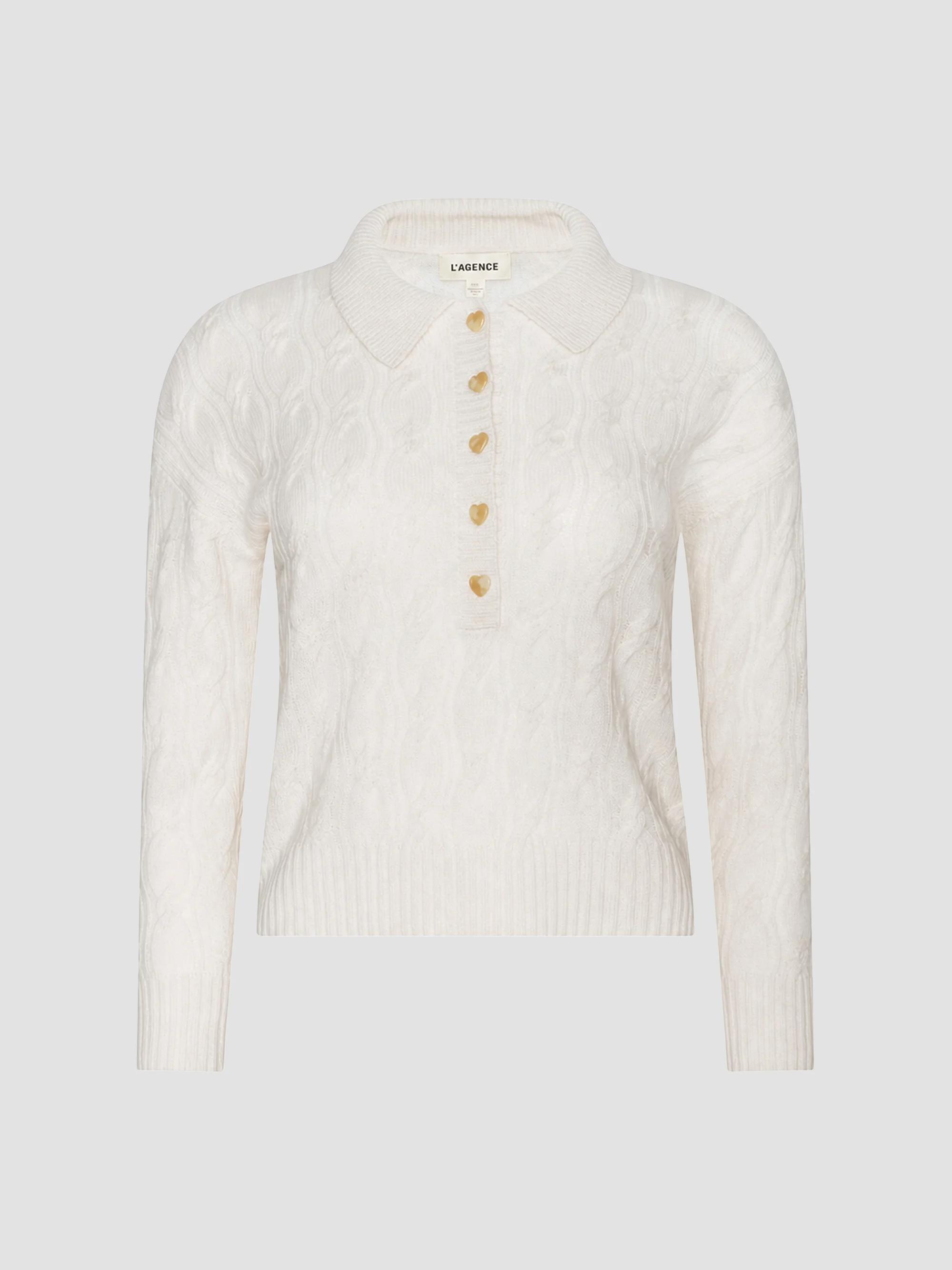 Derek Lam 10 Crosby Sancia Studded Collar Wool-Blend Sweater