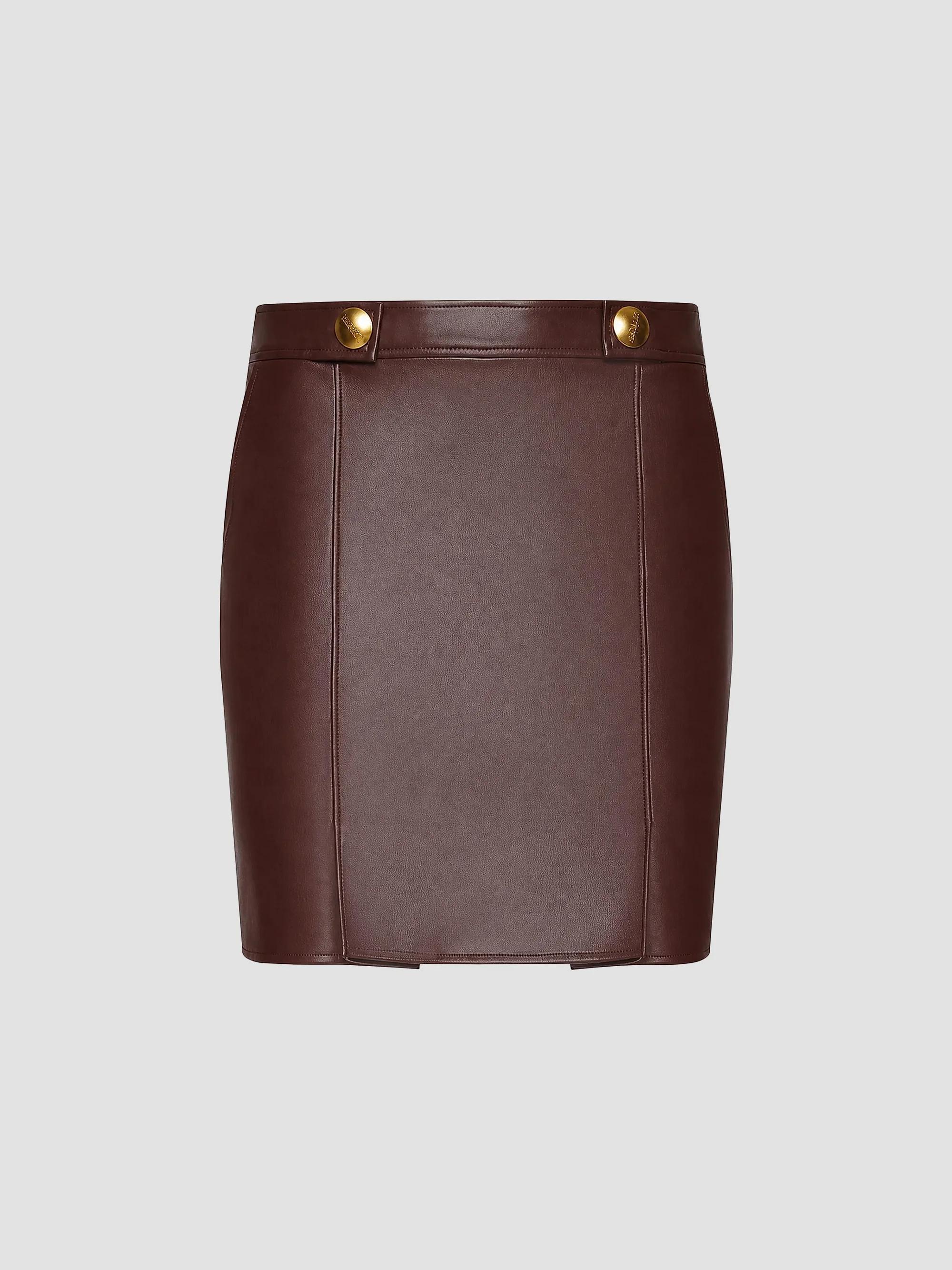 ALICE + OLIVIA Carter Faux Leather Pleated Miniskirt | Saks Fifth