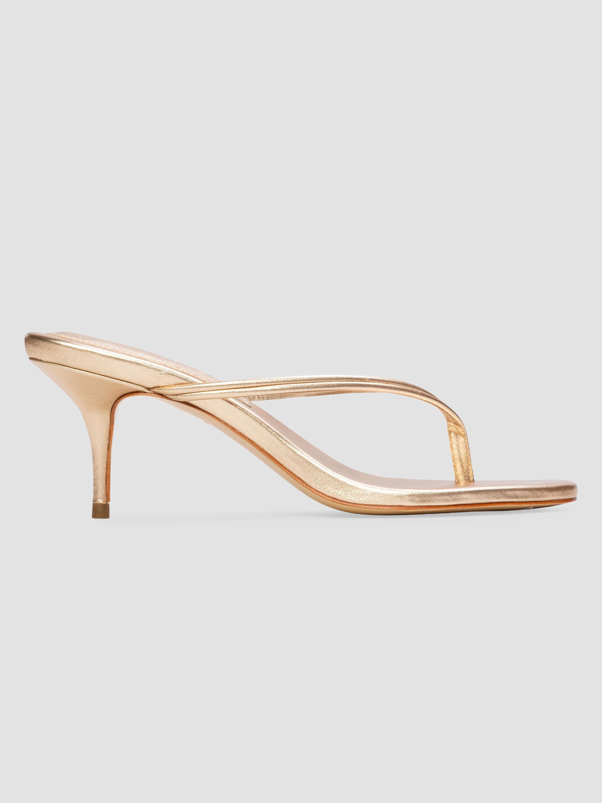 Black Suede Studio Women's Marci 65MM Metallic Sandals - Gold Metallic Leather