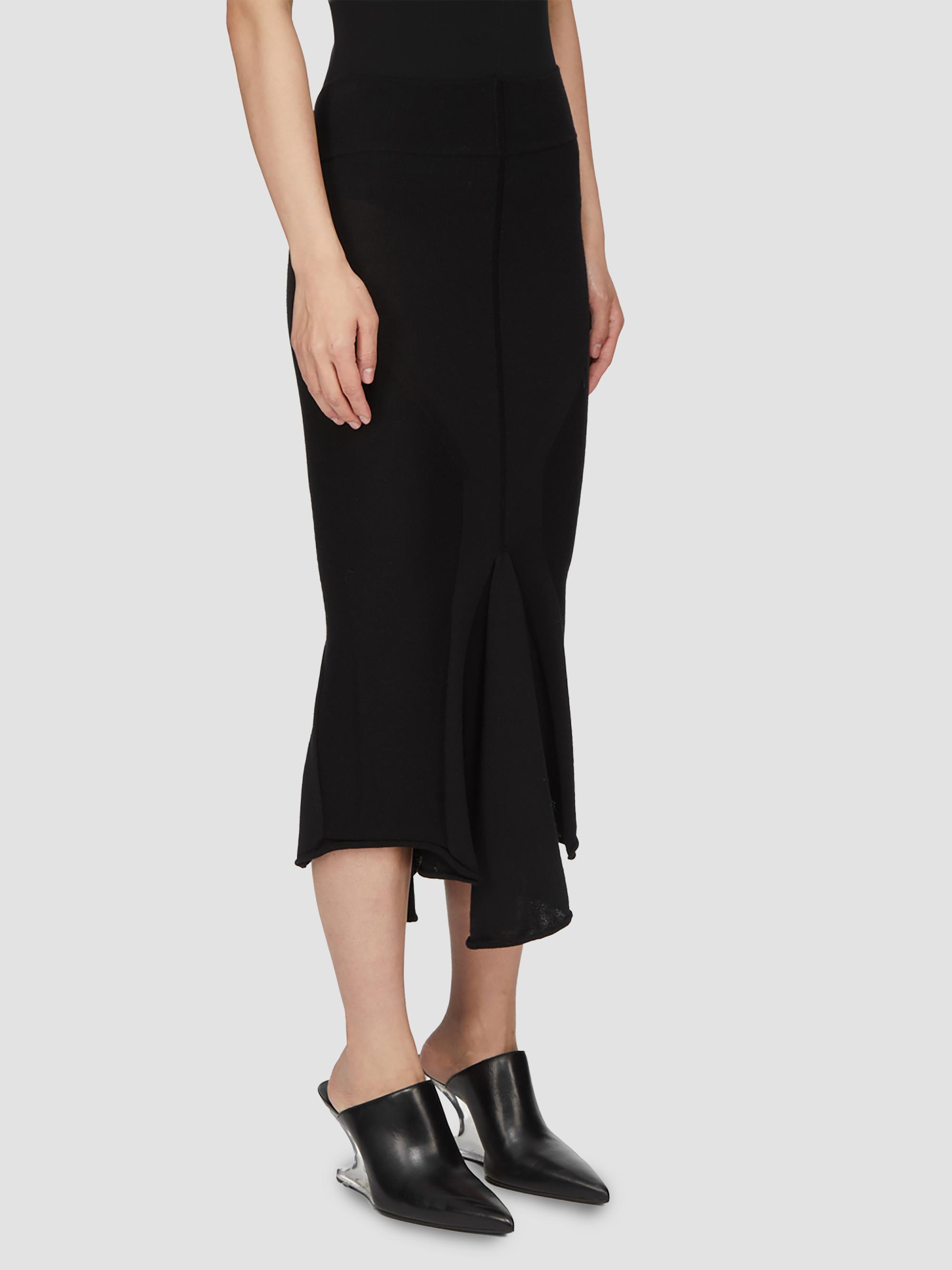 Asymmetric High-Waisted Midi-Skirt