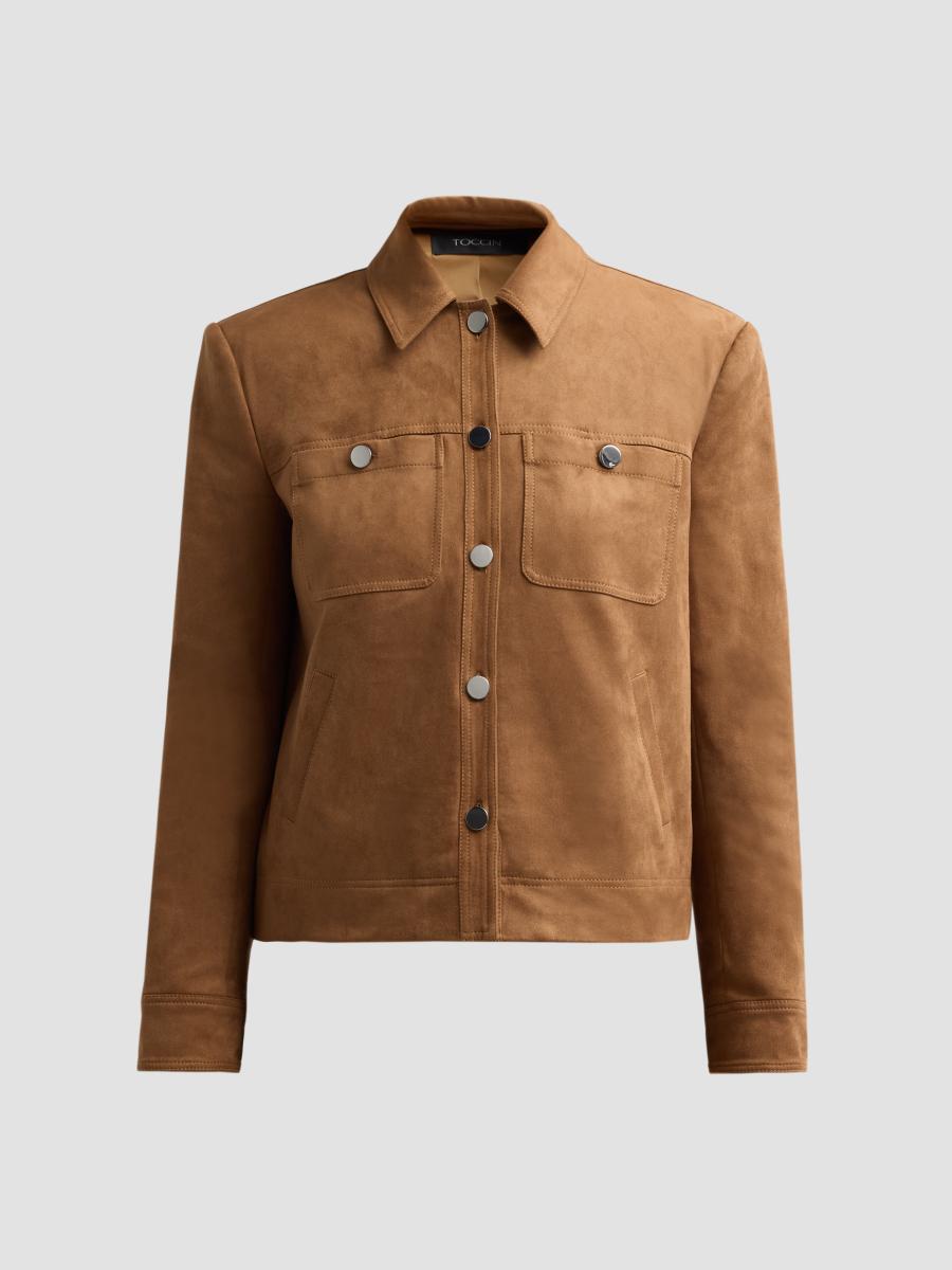 Toccin Women's Isalya Faux Suede Jacket In Cedar