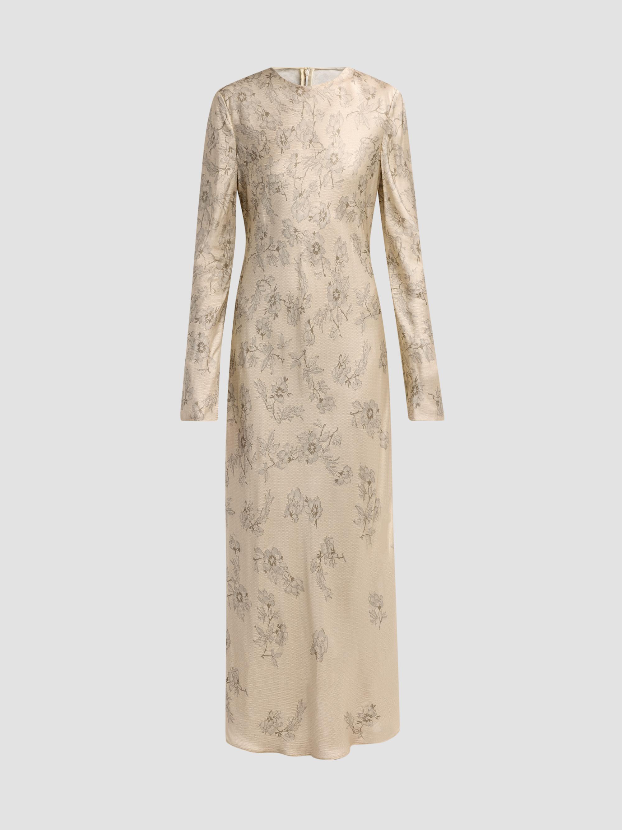 Floral Satin Maxi Dress