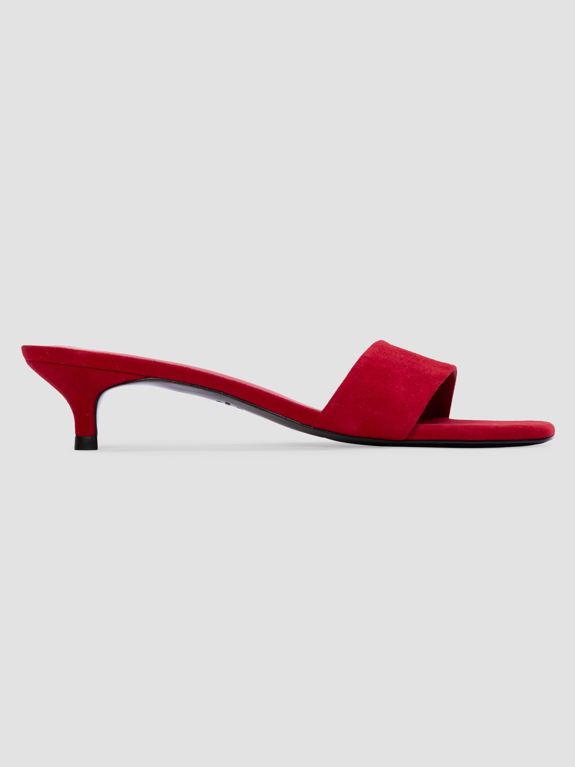 Black Suede Studio Women's Avery 35MM Suede Sandals - Cherry Suede