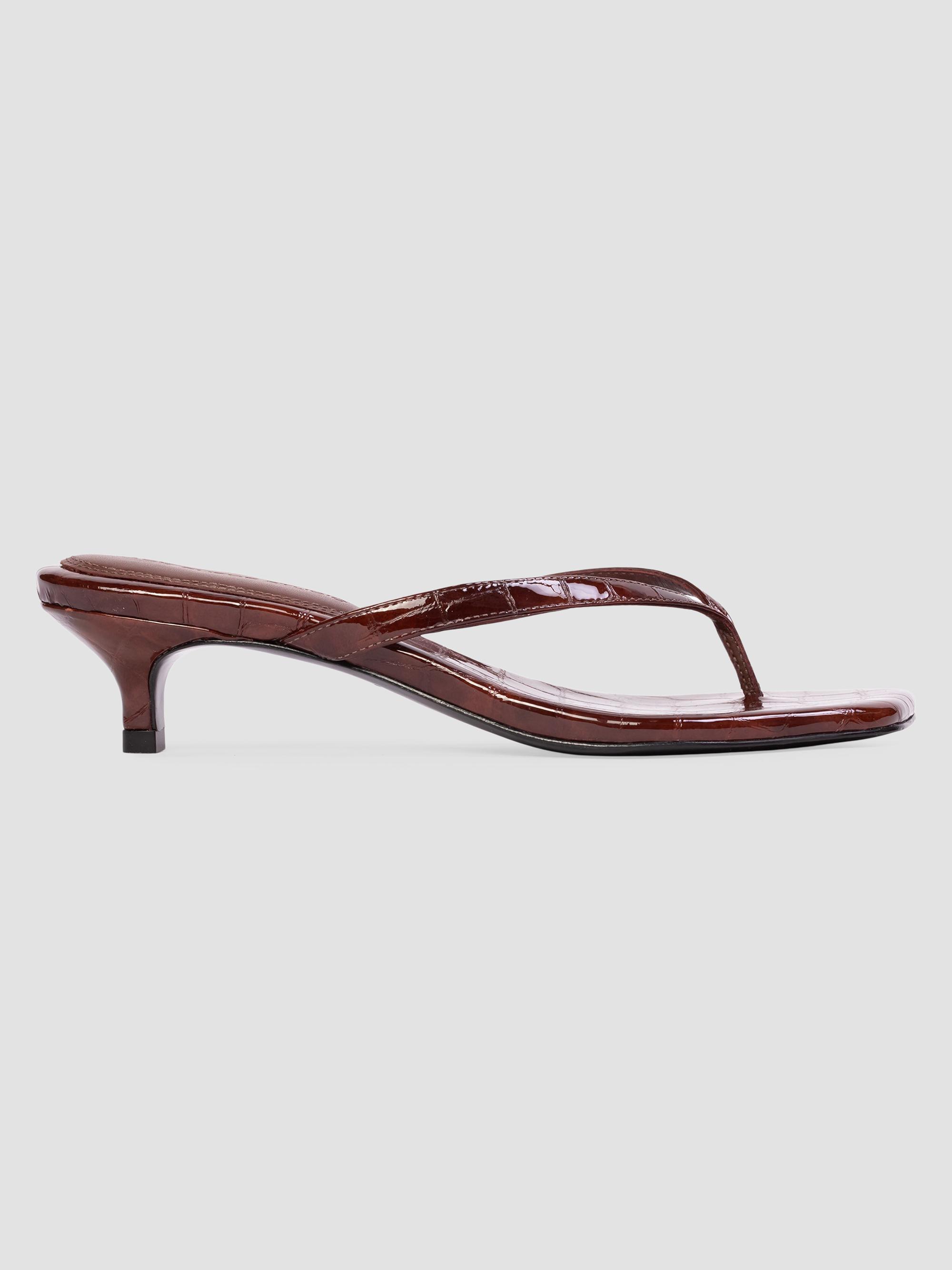 Black Suede Studio Women's Kendal 35MM Croc Sandals - Cinnamon Croc