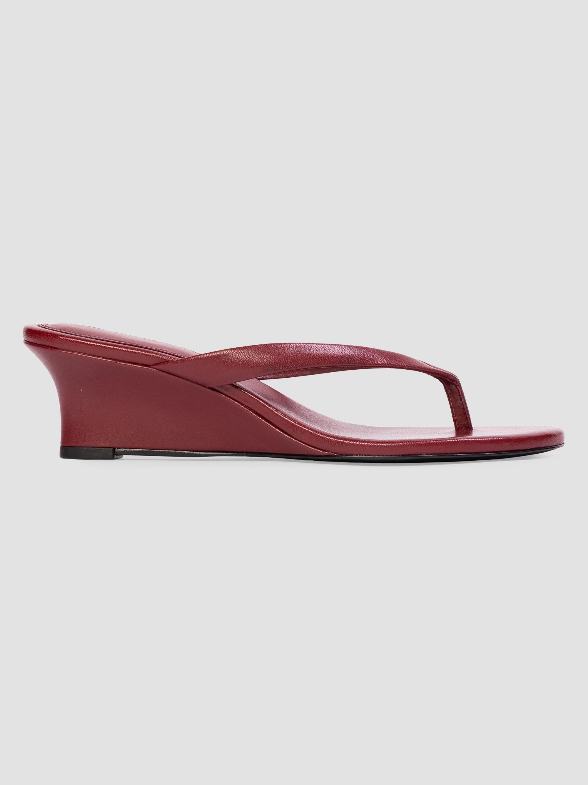 Black Suede Studio Women's Easy 50MM Leather Wedges - Chili Flake Leather