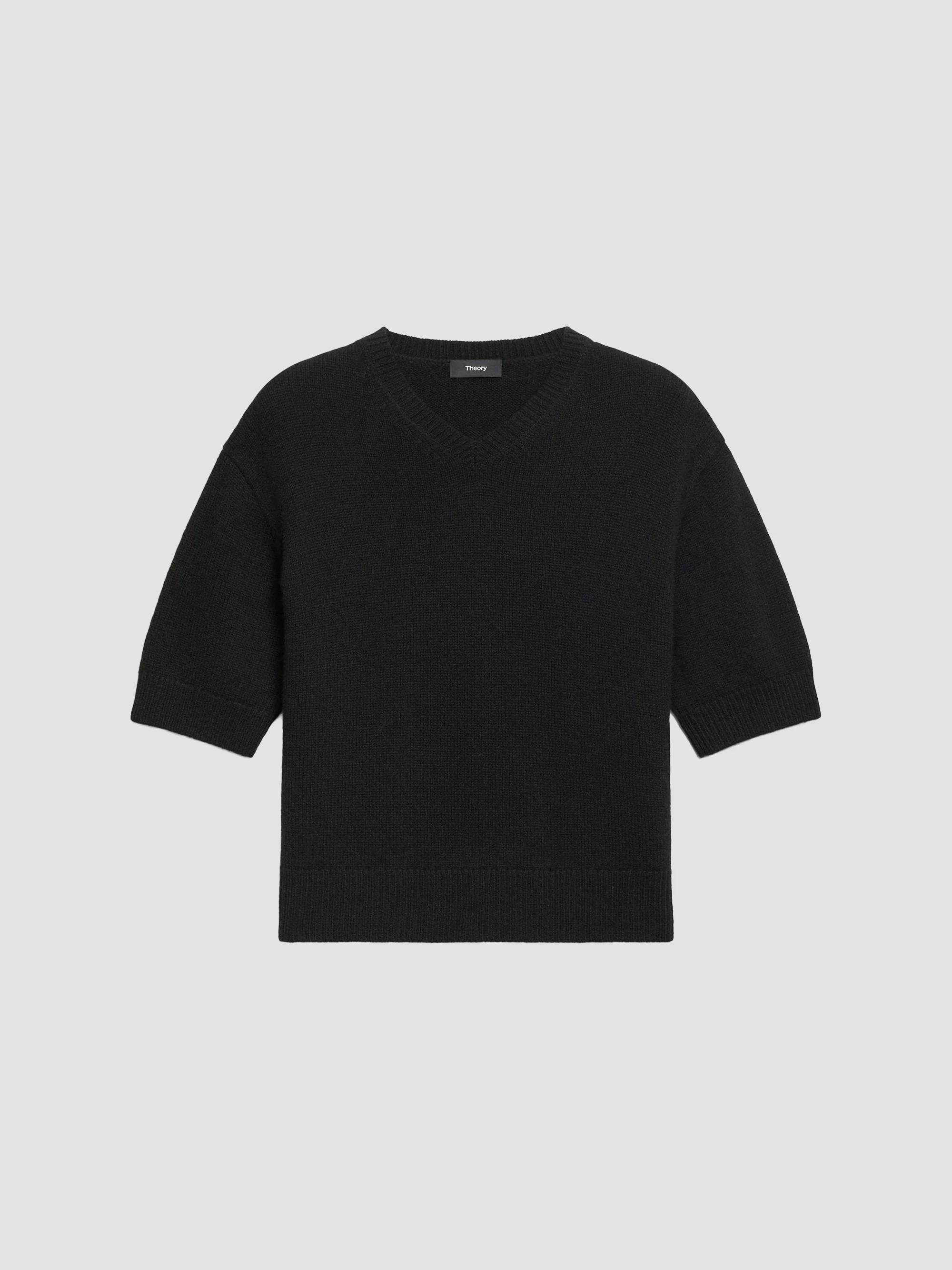 Theory オフショルダーニット ブラック Theory Merino Wool Crop Cardigan | Saks Fifth Avenue