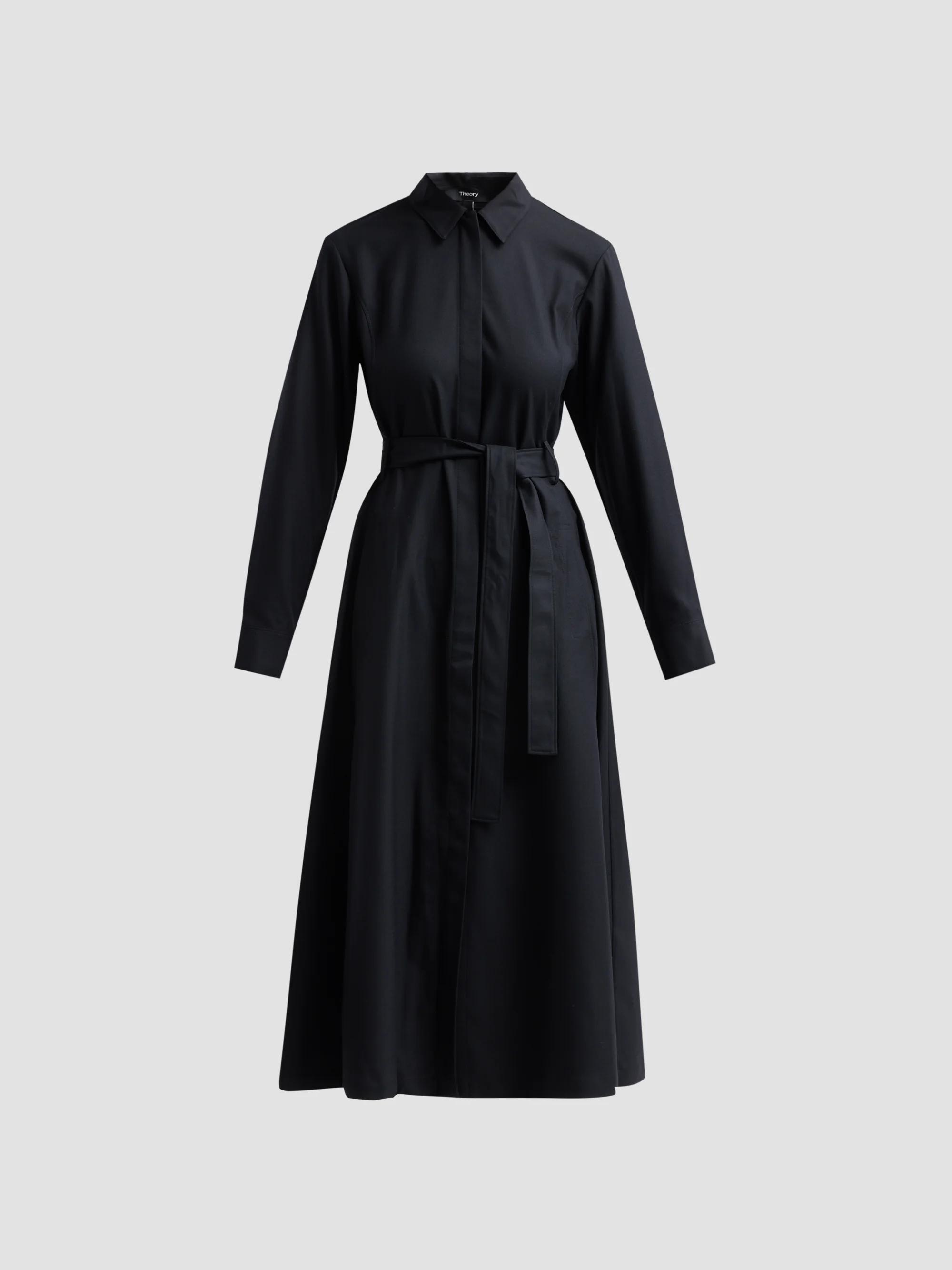 Theory Fit & Flare Midi Shirtdress | Saks Fifth Avenue