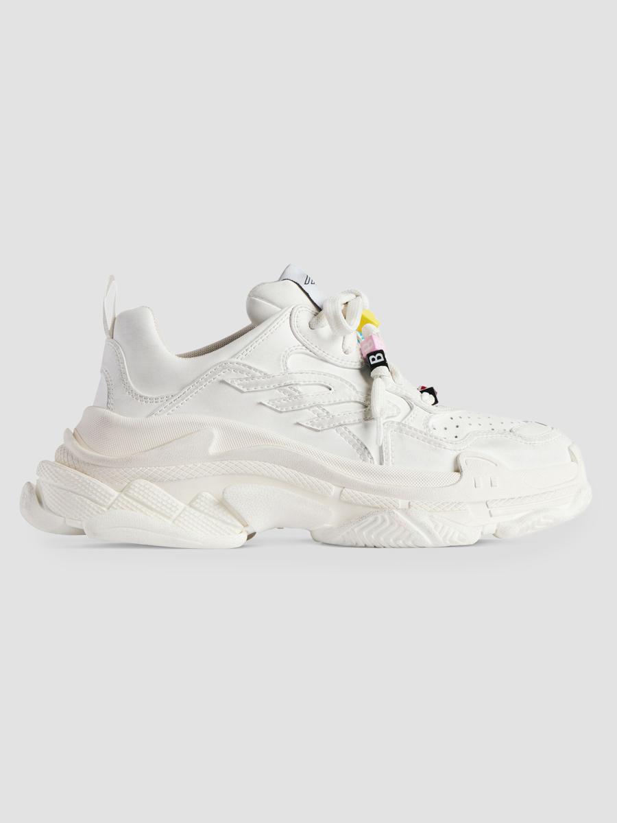 Balenciaga Women's Triple S Sporty Sneakers With Charms In White