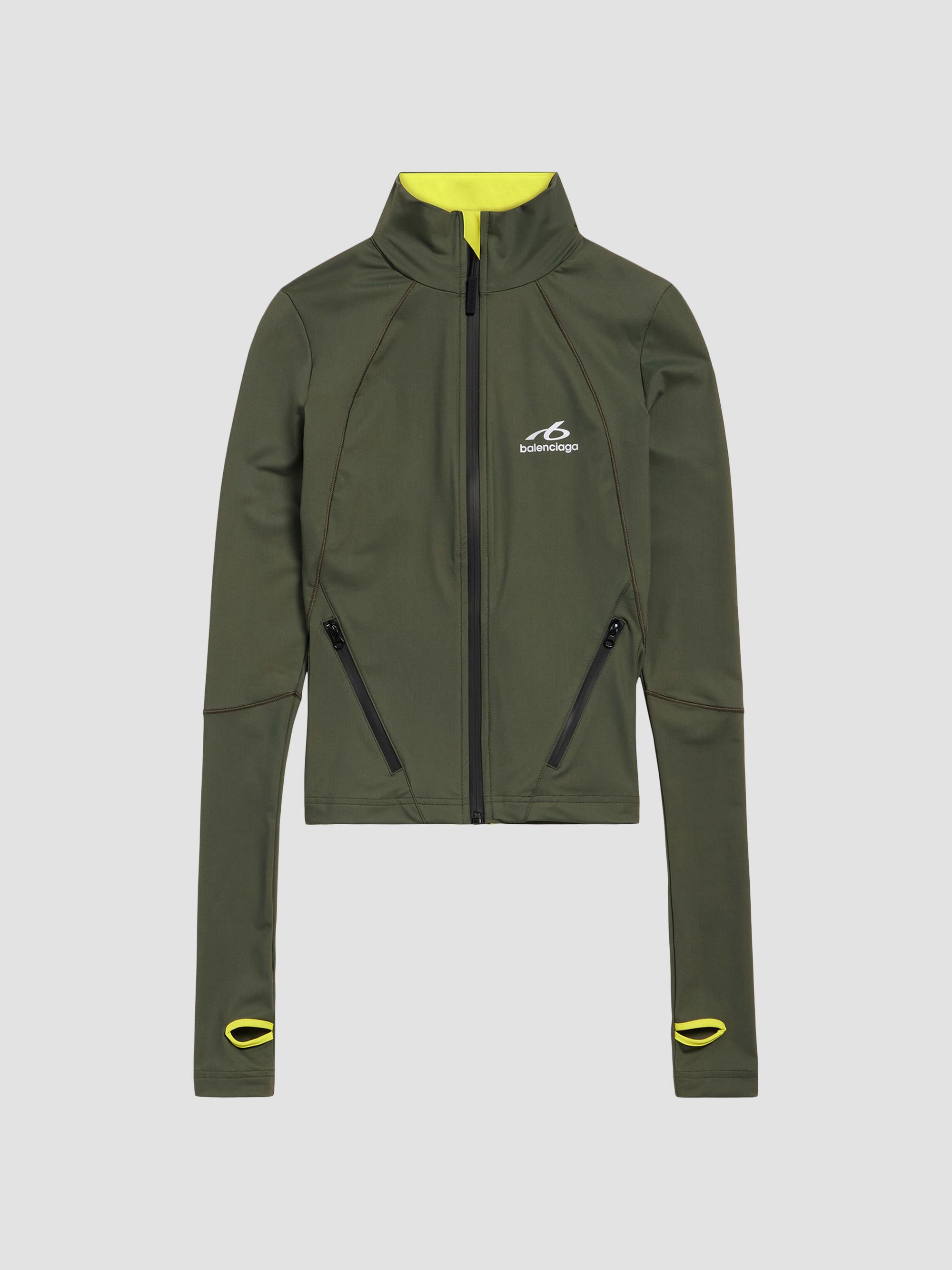 Balenciaga Women's Techwear Fitted Zip-Up Jacket - Khaki Lime | Thumbnail 7