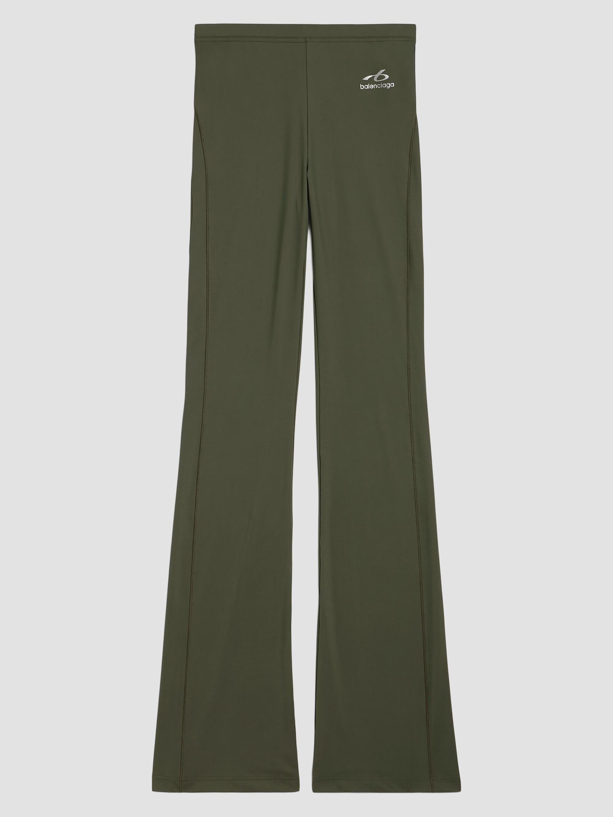 Balenciaga Women's Techwear Flared Leggings - Khaki Lime | Thumbnail 7