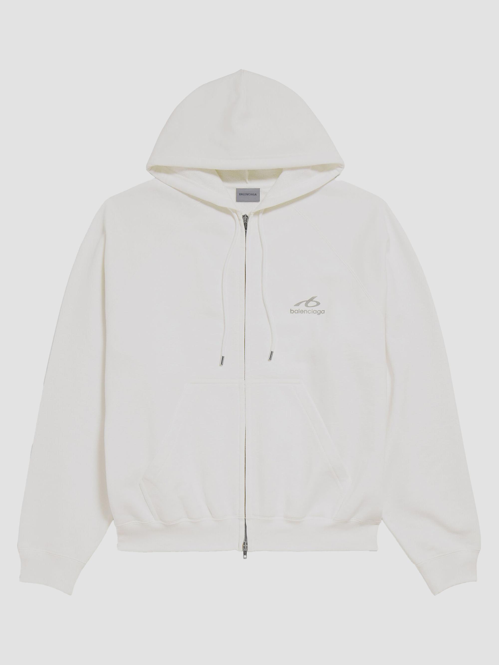 Balenciaga Men's Bodies Zip-Up Hoodie - White | Thumbnail 7