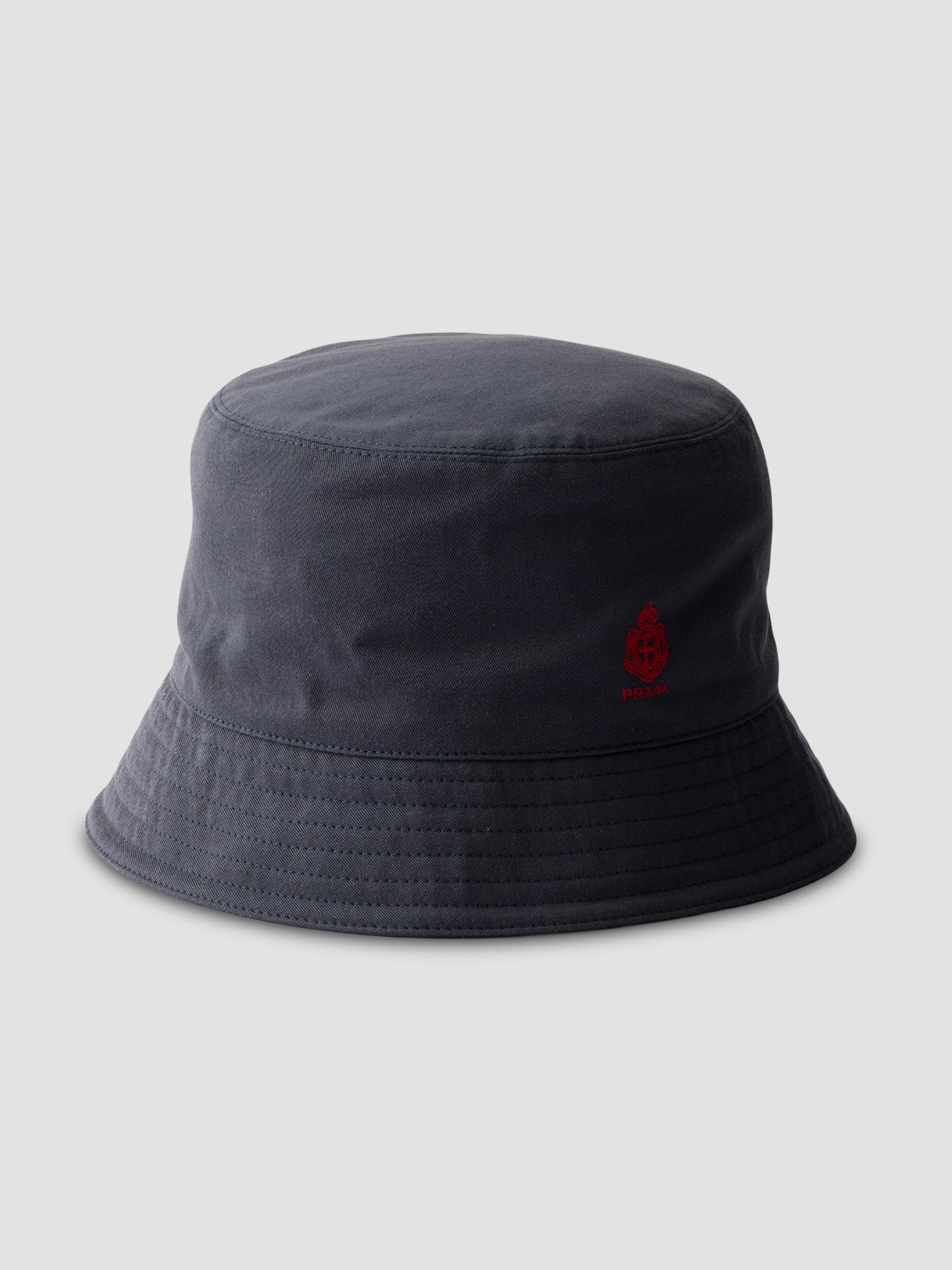 Prada Men's Old Gabardine Bucket Hat - Blue | Thumbnail 5