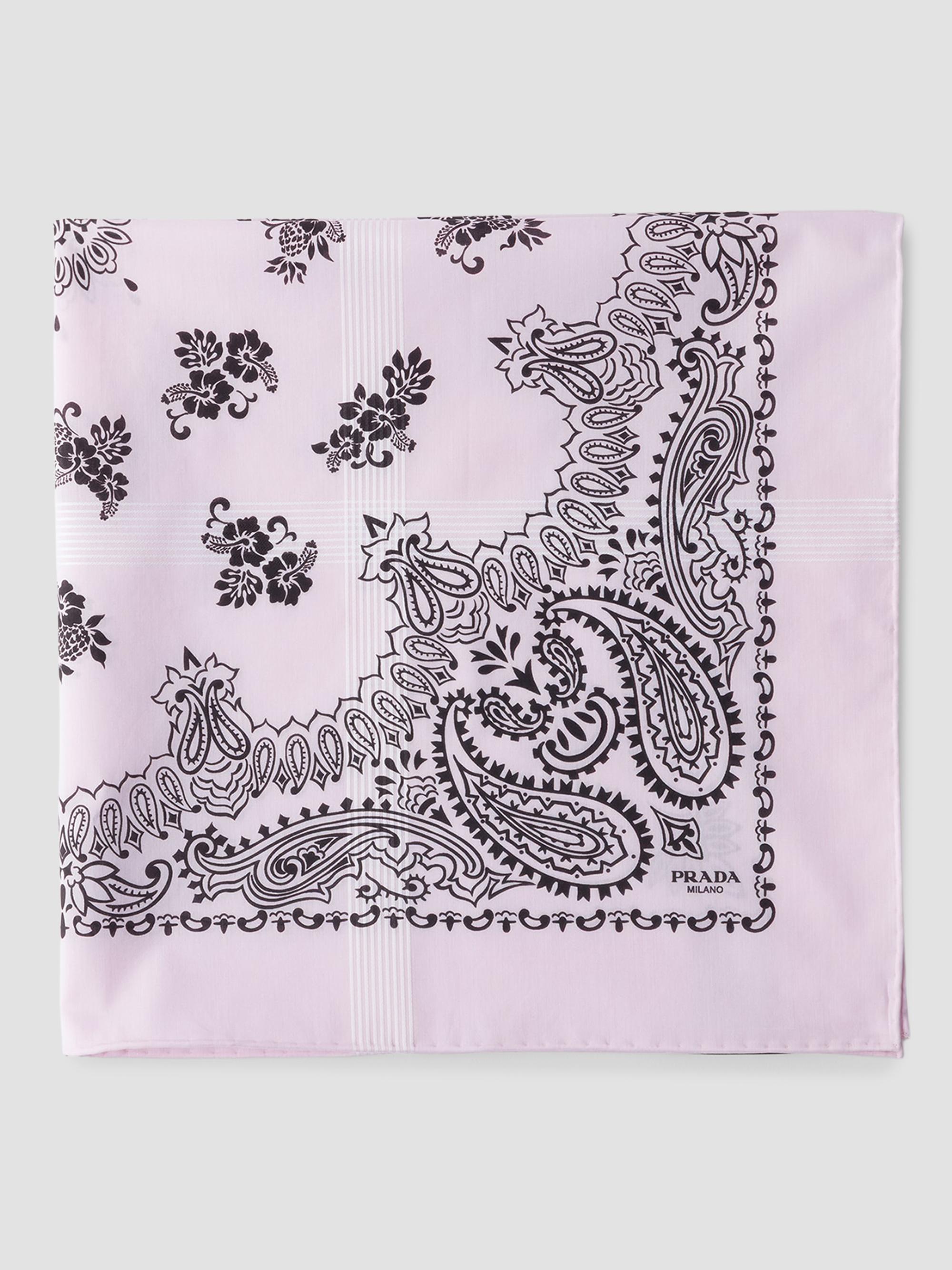 Prada Men's Printed Batiste Scarf - Pink | Thumbnail 4