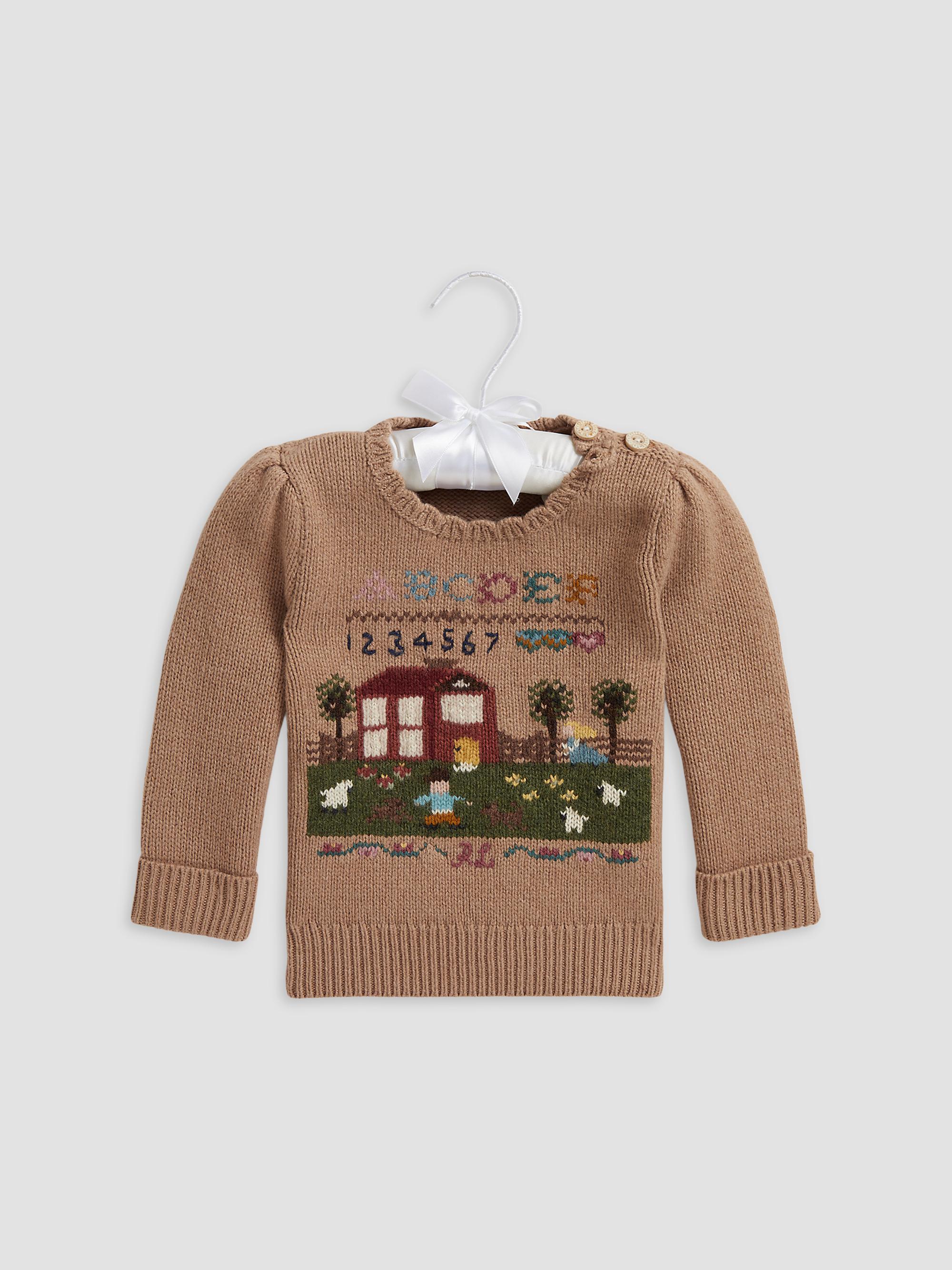 Polo Ralph Lauren Baby Girl's Farm Wool Blend Sweater - Sampler Multi 9 Months | Thumbnail 4