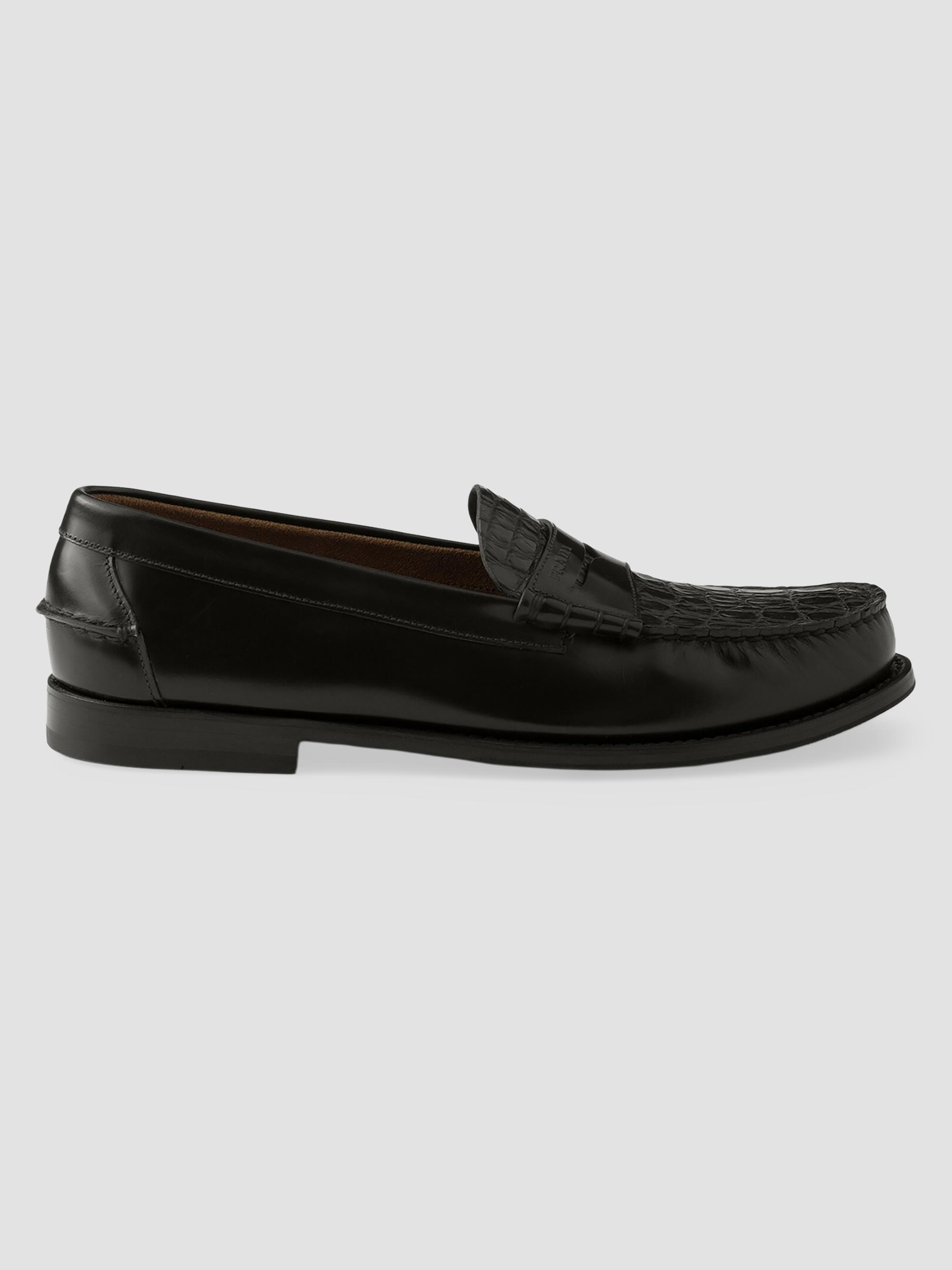Prada Men's Brushed Leather Loafers | Saks Fifth Avenue