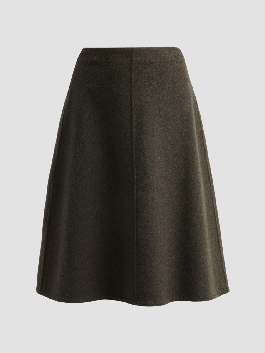 Vince Women's Wool Splittable A-line Midi Skirt In Green