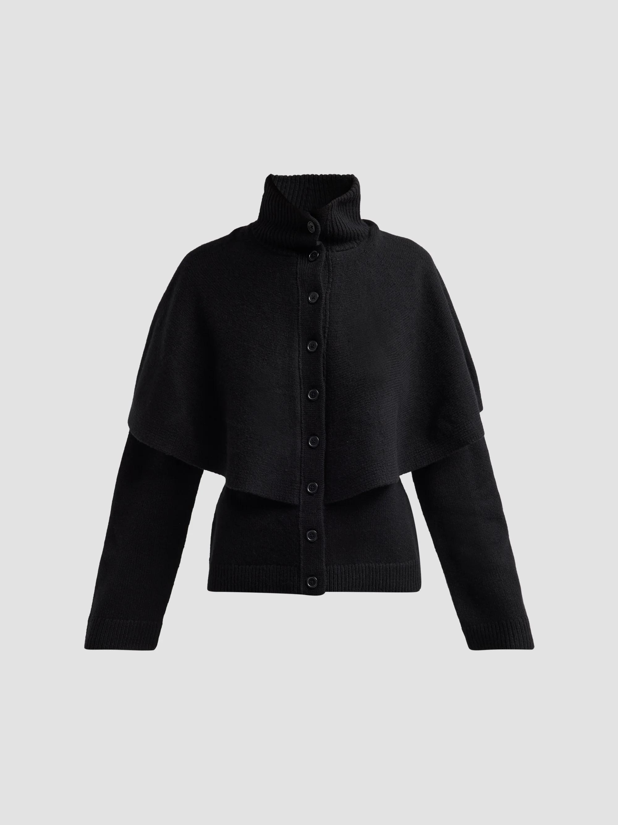 Vince Turtleneck Wool-Blend Cape Cardigan | Saks Fifth Avenue