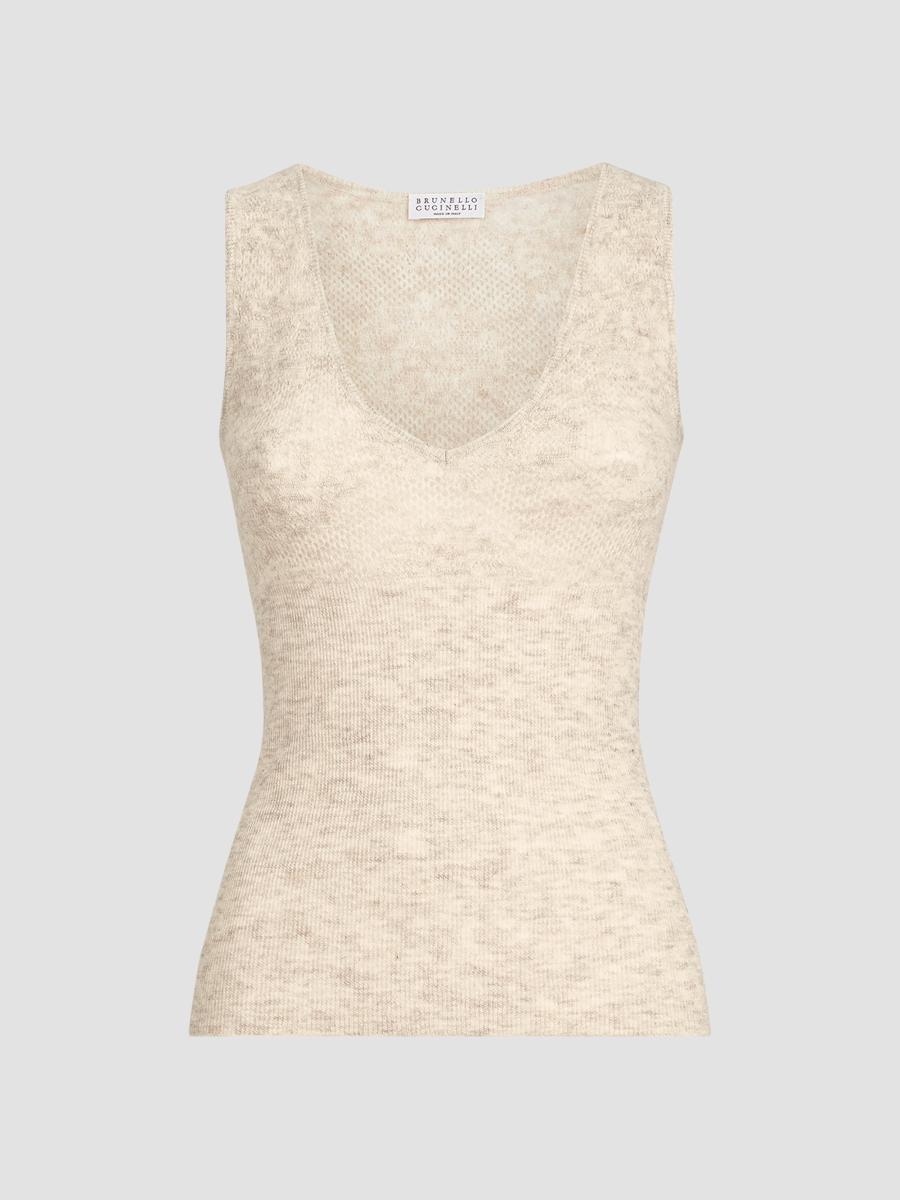 Brunello Cucinelli Women's Silk, Alpaca And Wool Flower Lace Knit Top In Neutral