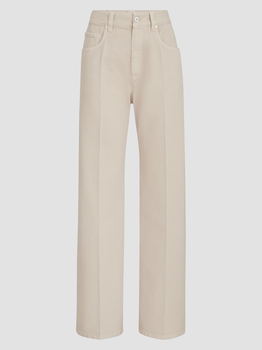 Brunello Cucinelli Dyed-denim Contemporary Loose Trousers In Multi