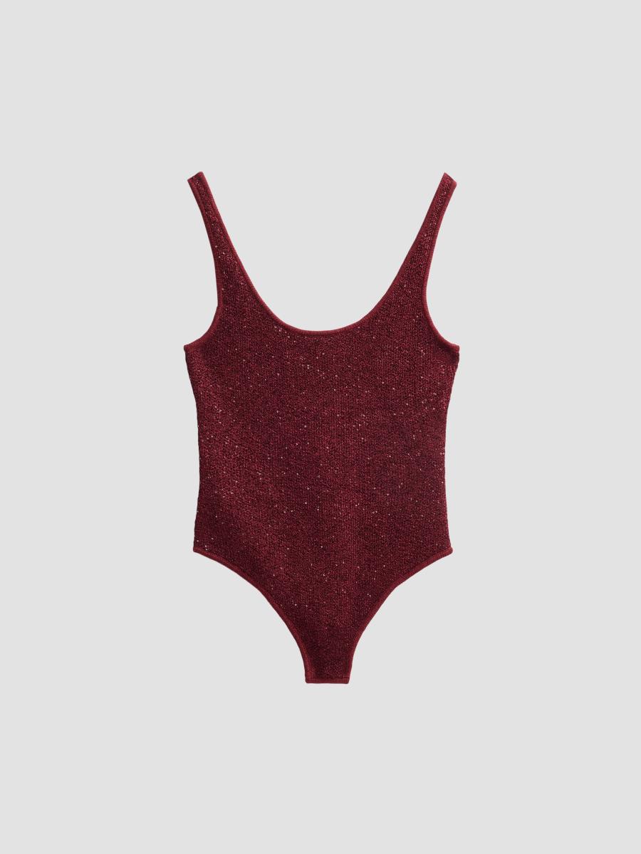 Toccin Women's Sheila Scoop Neck Bodysuit In Oxblood