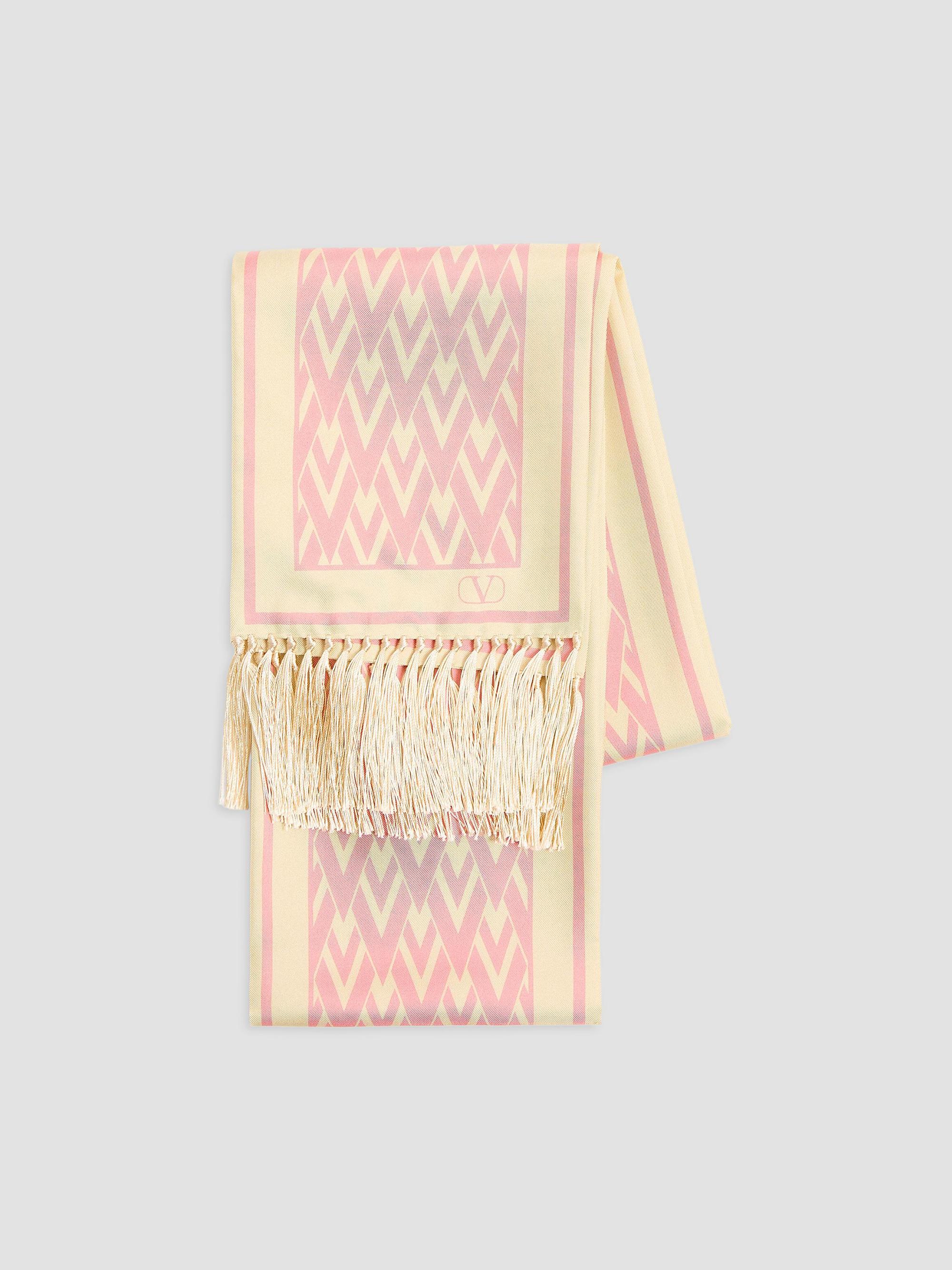 Valentino Garavani Women's Toute La V Silk Bandeau Scarf - Cream Pink | Thumbnail 4